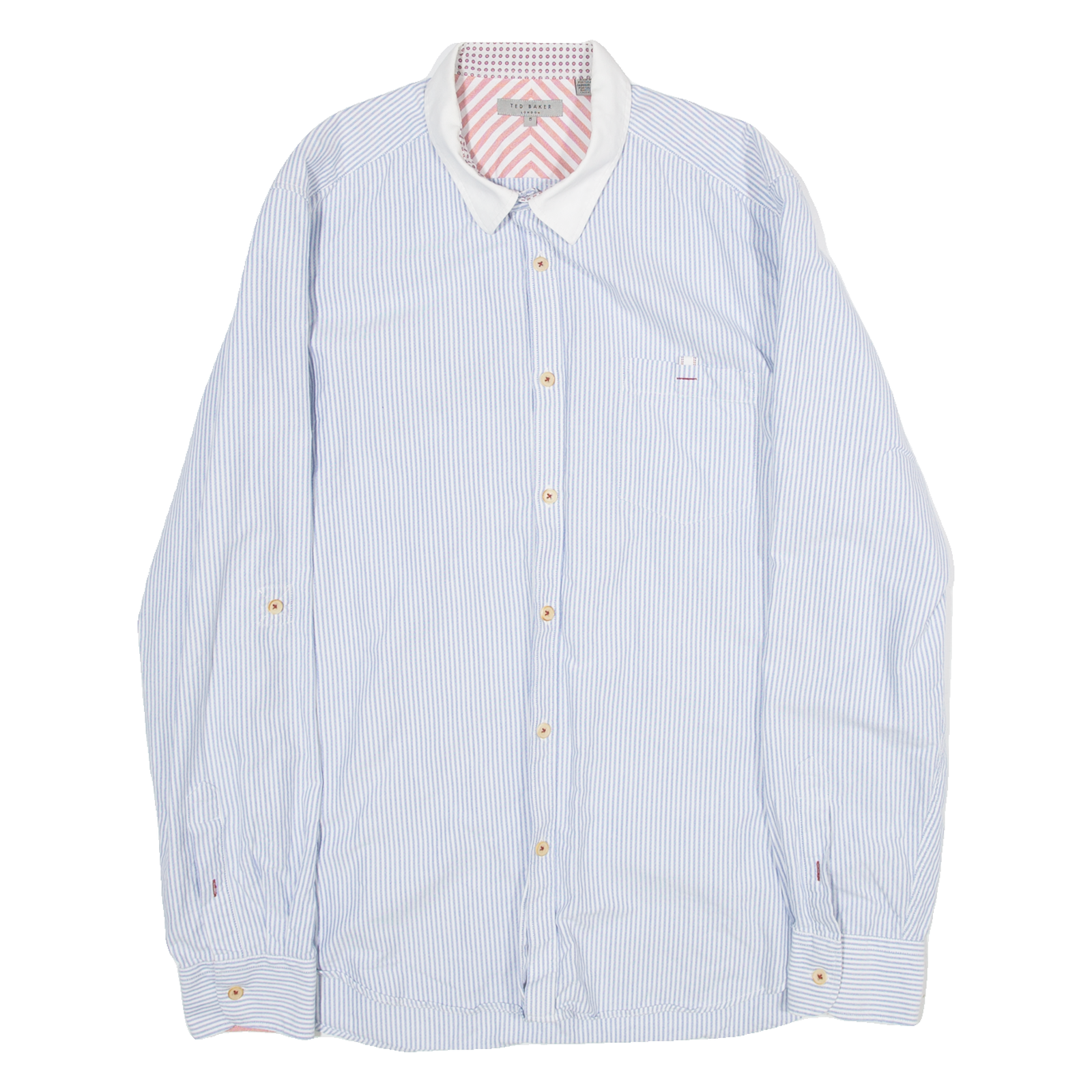 TED BAKER Mens Shirt Blue Striped Long Sleeve M Refurbished - N/A refurbished available on Cerqular