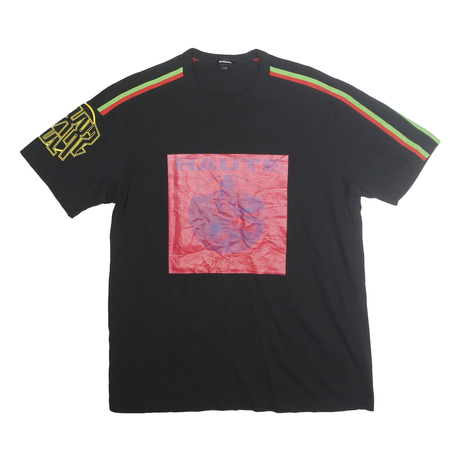 DIESEL Mens Black Graphic T-Shirt M Short Sleeve Crew Neck Casual Streetwear Refurbished - N/A refurbished available on Cerqular