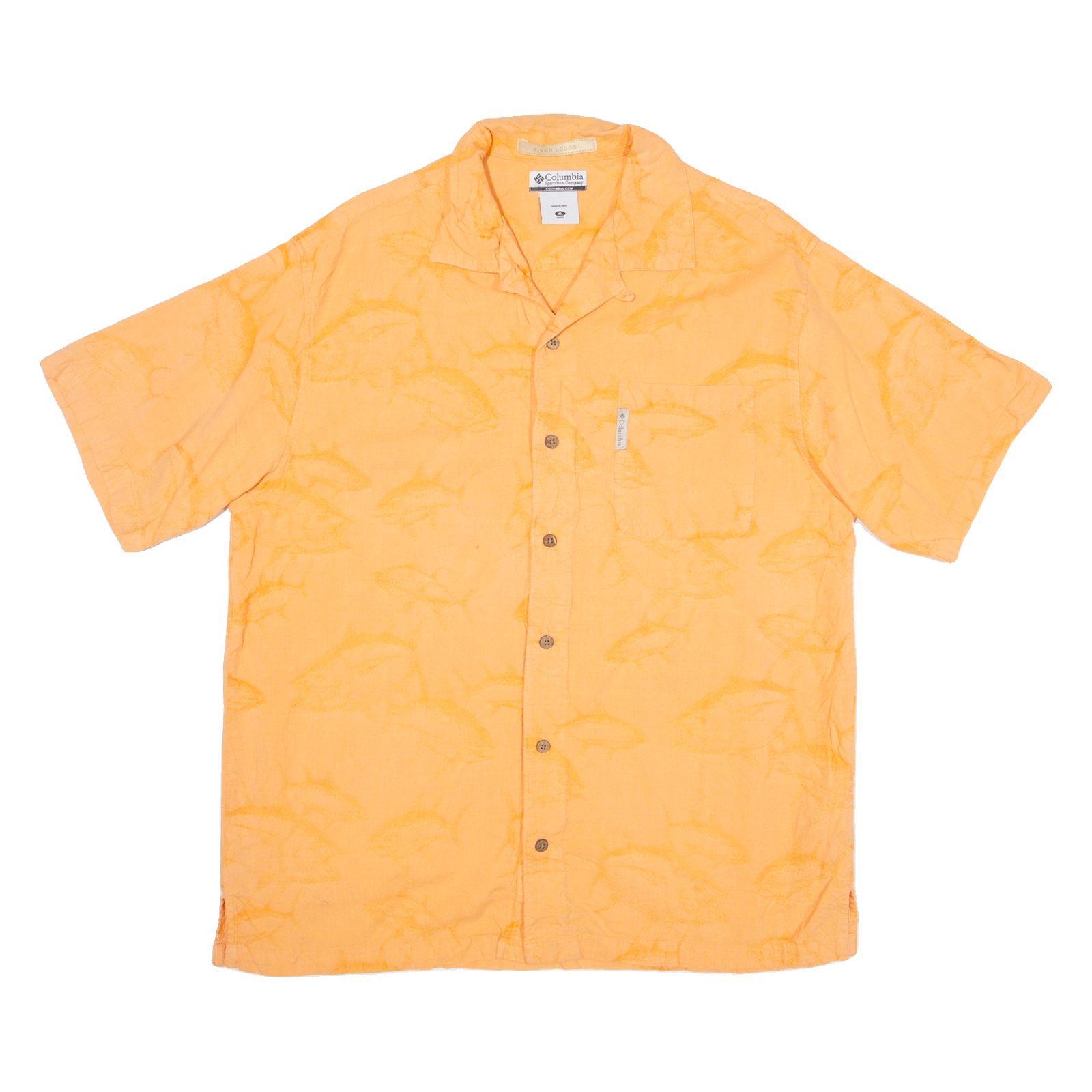COLUMBIA Mens Hawaiian Shirt Orange XL Refurbished - N/A refurbished available on Cerqular