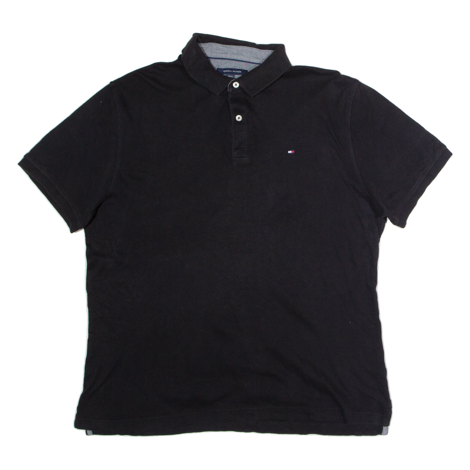 TOMMY HILFIGER Mens Polo Shirt Black L Refurbished - N/A refurbished available on Cerqular