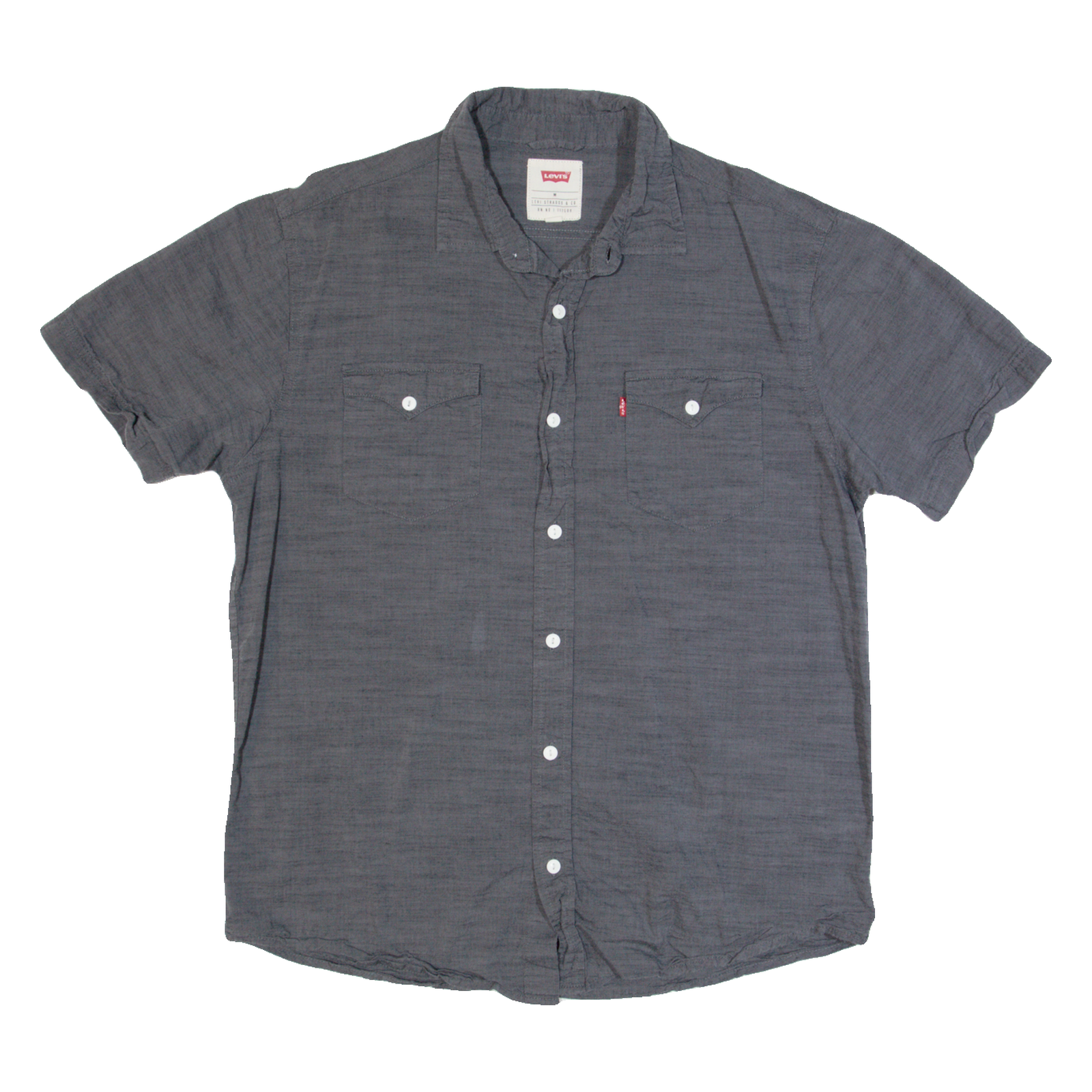 LEVI'S Mens Plain Shirt Grey M Refurbished - N/A refurbished available on Cerqular