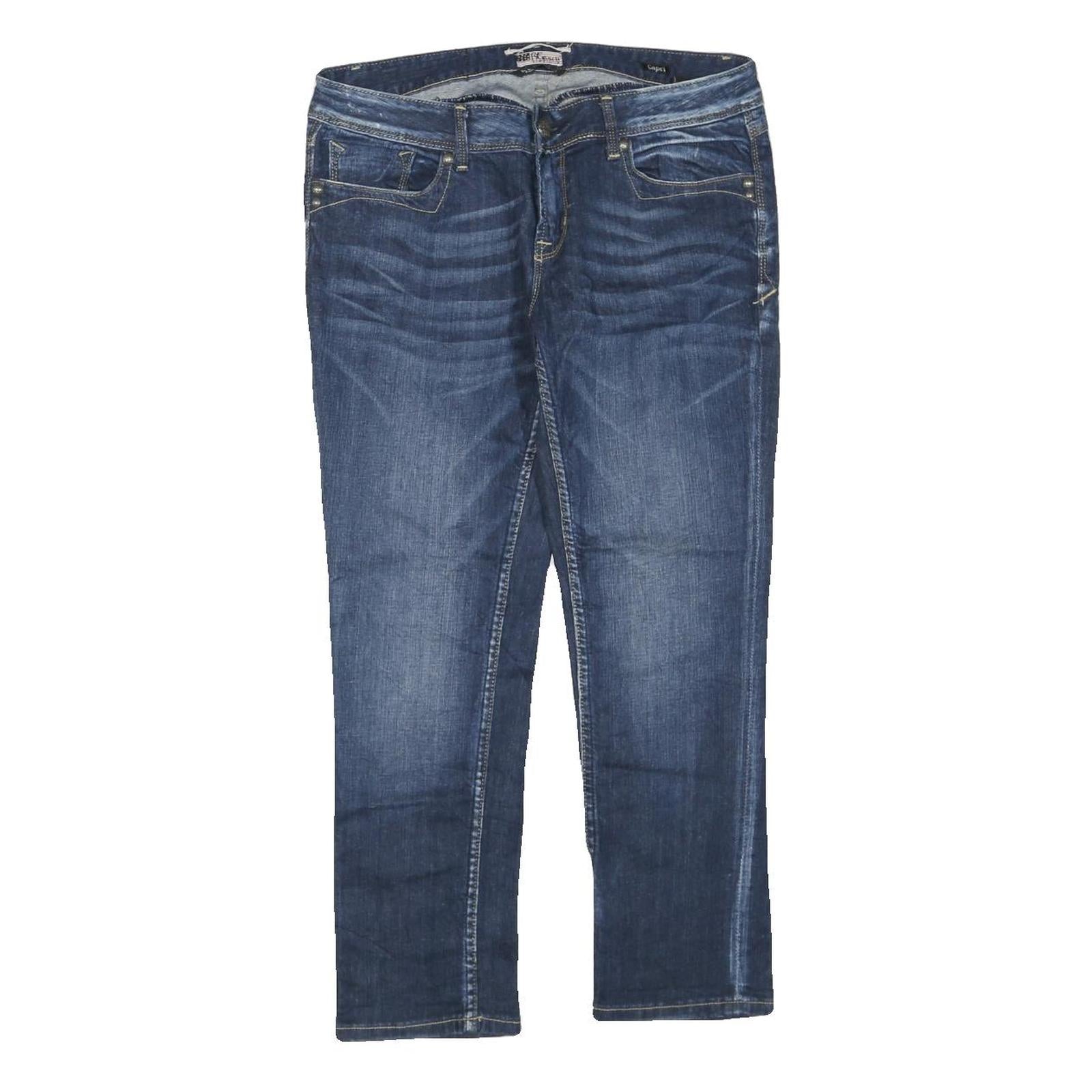 BE ROCK Womens Regular Fit Blue Denim Jeans W32 L25 Embroidered Pockets Refurbished - N/A refurbished available on Cerqular