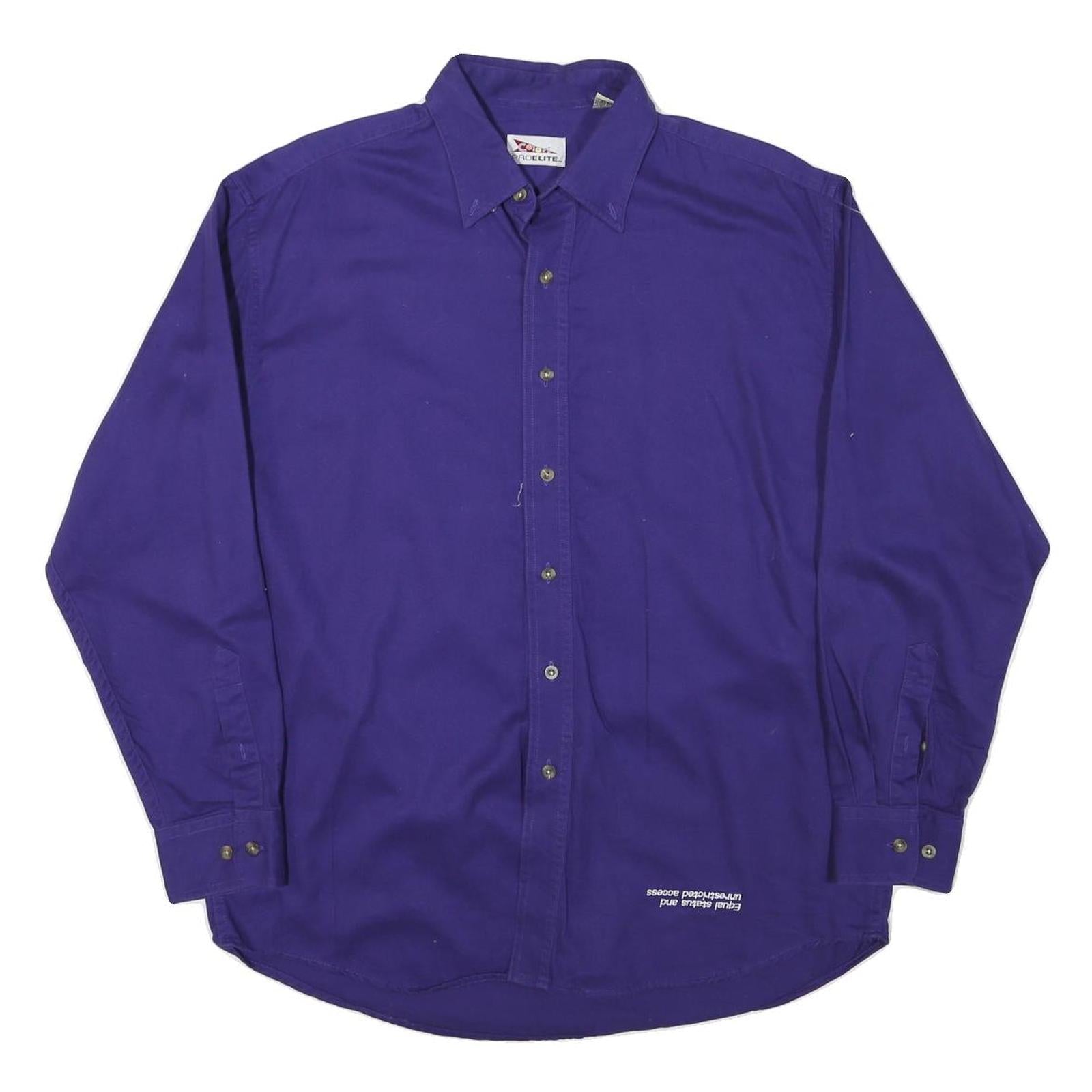 PRO ELITE Mens Blue Plain Shirt XL Button Collar Cotton Blend Casual Workwear Refurbished - N/A refurbished available on Cerqular