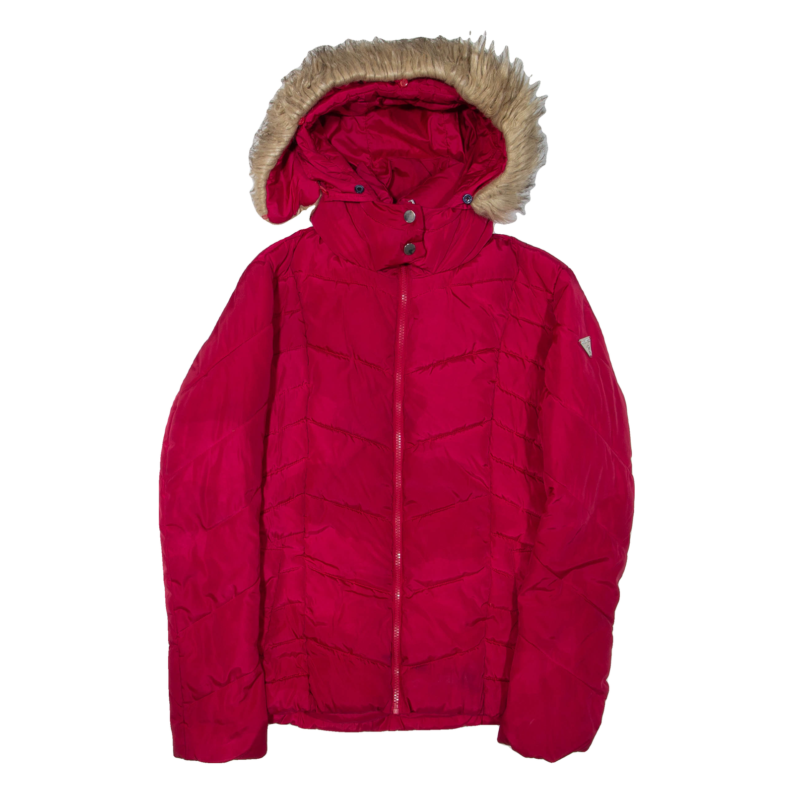 GUESS Womens Puffer Jacket Pink Hooded XS Refurbished - N/A refurbished available on Cerqular