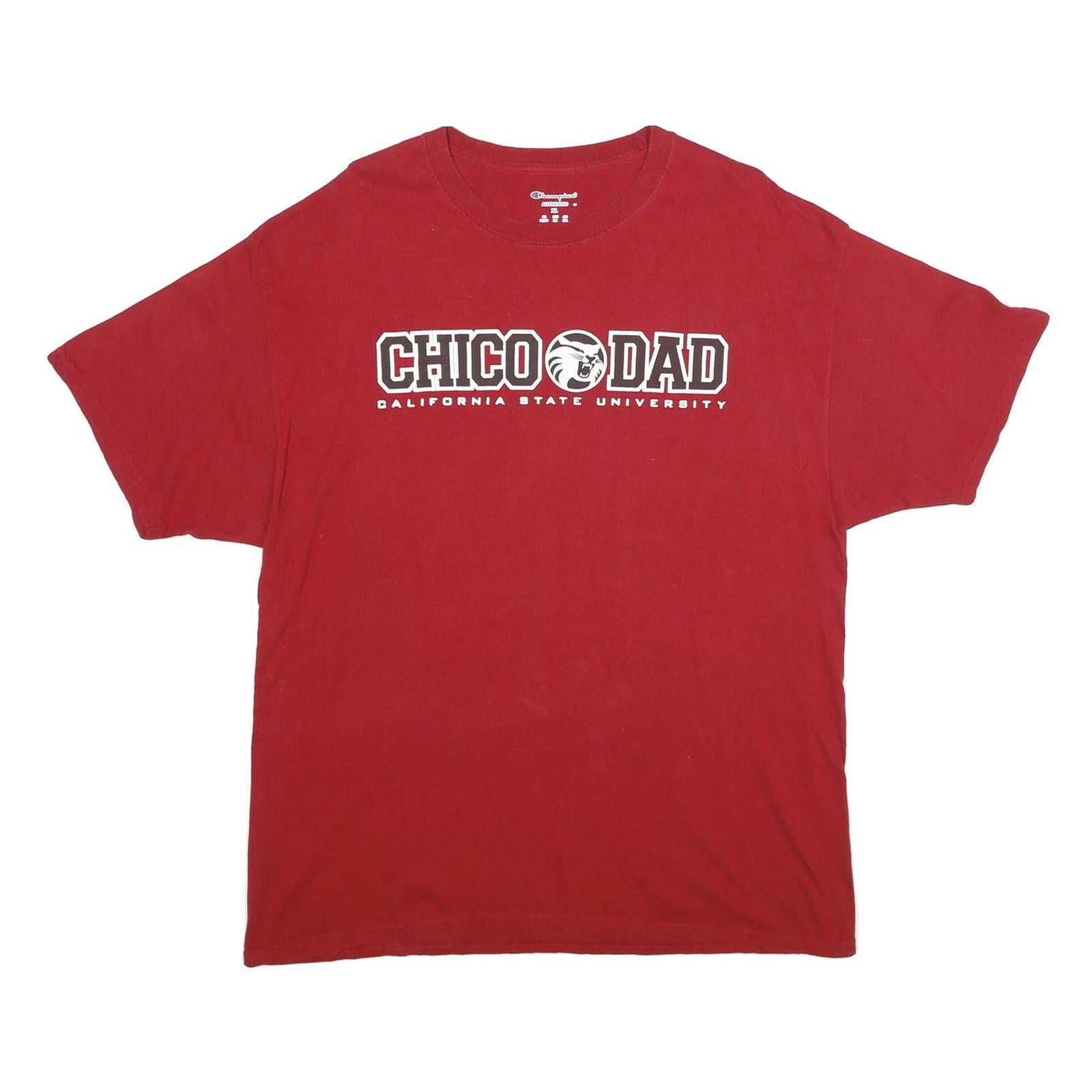 CHAMPION Mens Red Chico Dad Graphic T-Shirt XL Short Sleeve Crew Neck Cotton Refurbished - N/A refurbished available on Cerqular