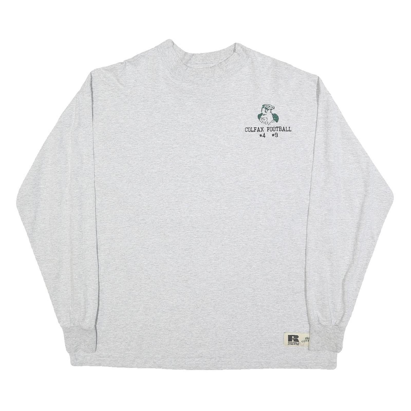 RUSSELL ATHLETIC Mens Grey Colfax Football Long Sleeve Crew Neck T-Shirt L Refurbished - N/A refurbished available on Cerqular