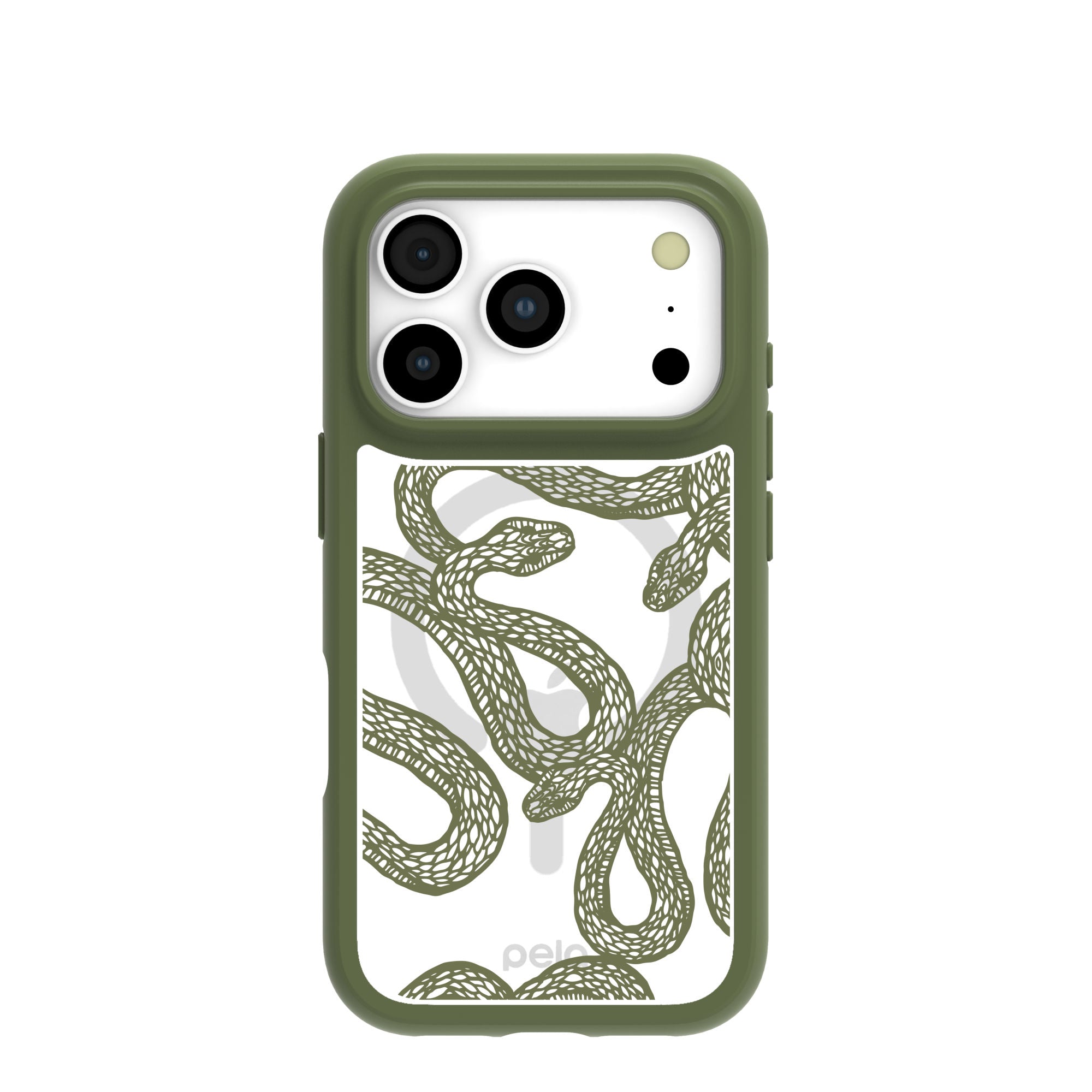 Clear Serpent Sketch iPhone 17 Pro Case With Forest Floor Ridge (MagSafe included) Refurbished - Pela Case refurbished available on Cerqular