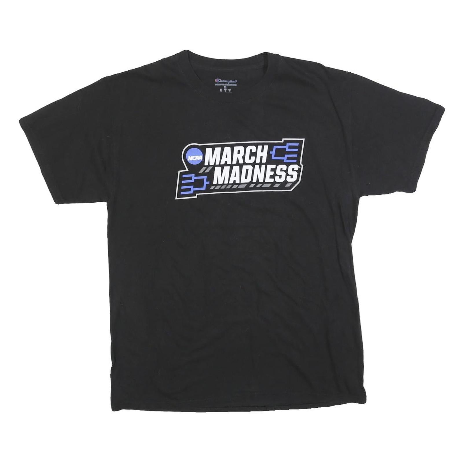 CHAMPION Mens Black March Madness Graphic T-Shirt M Short Sleeve Crew Neck NCAA Refurbished - N/A refurbished available on Cerqular