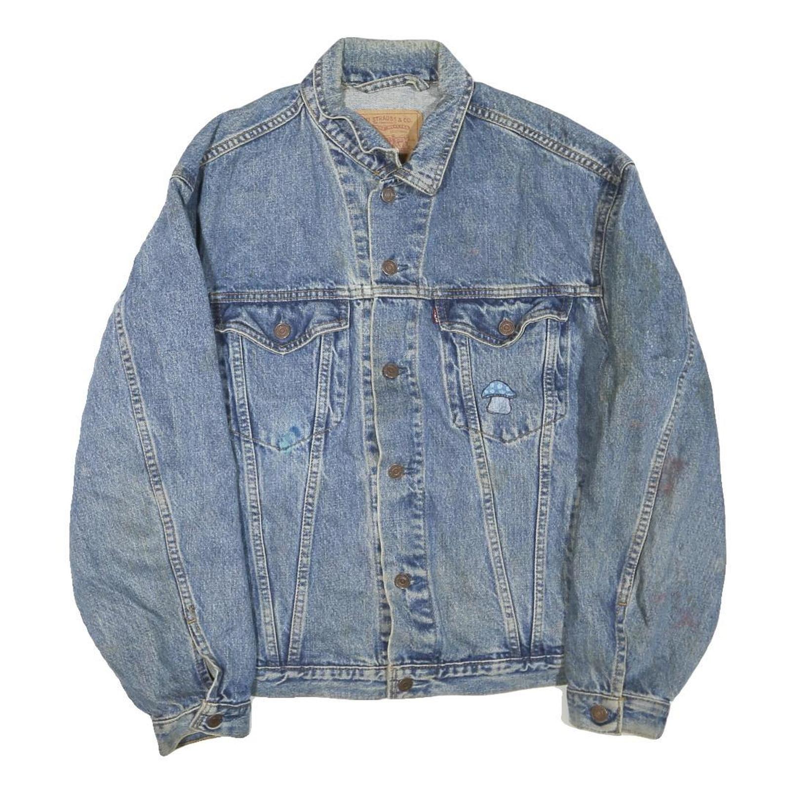 Buy LEVI'S Mens Blue Denim Cotton Blend Jacket M Button Closure Painted Graphics Refurbished - $51.99 LEVI'S Mens Blue Denim Cotton Blend Jacket M Button Closure Painted Graphics Refurbished - N/A refurbished available on Cerqular