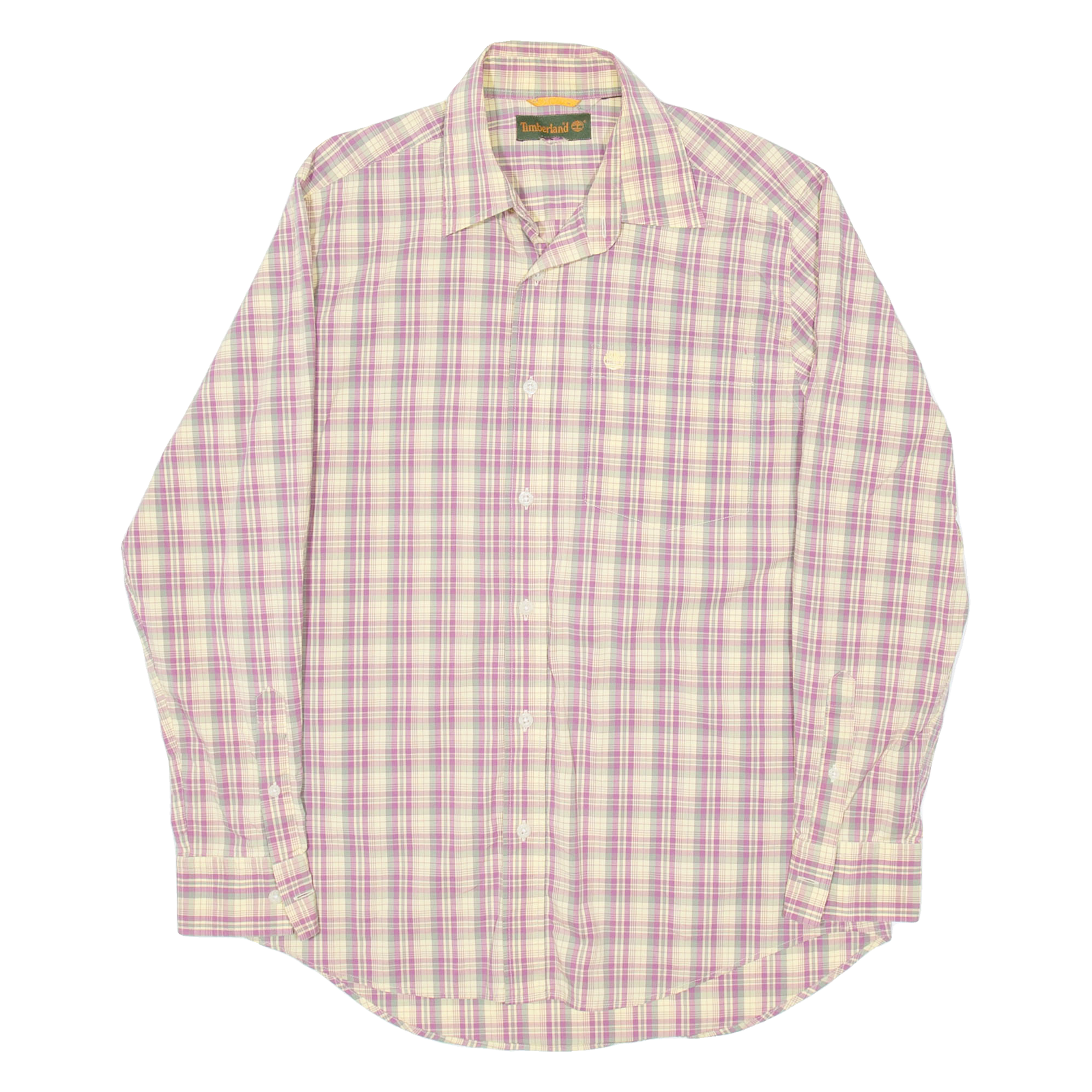 TIMBERLAND Mens Shirt Yellow Plaid Long Sleeve L Refurbished - N/A refurbished available on Cerqular