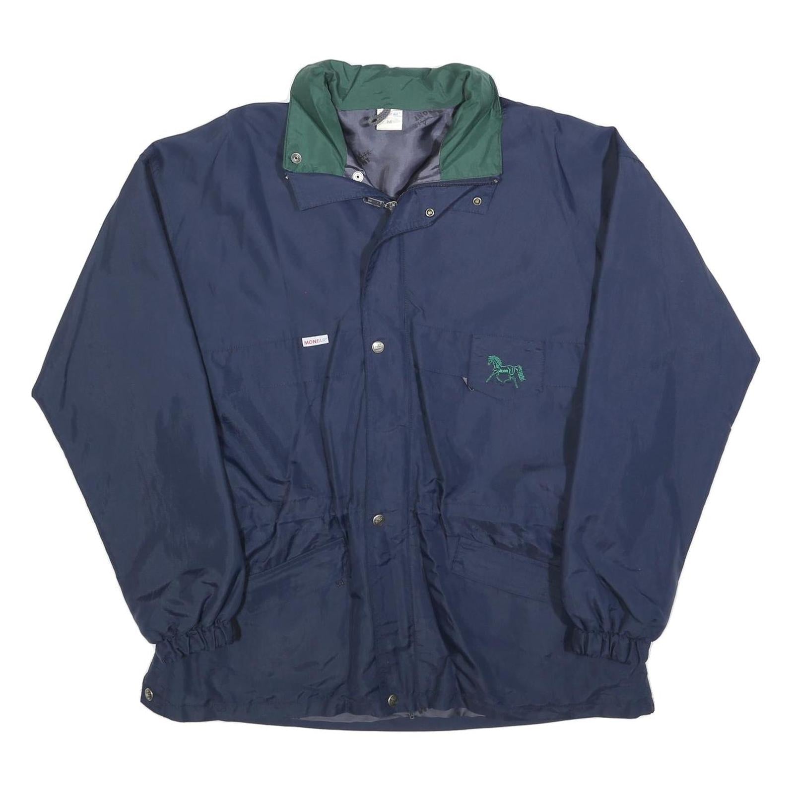 MONT AIR Mens Navy & Green Polyester Jacket M Zip Plain Outdoor Lightweight Refurbished - N/A refurbished available on Cerqular