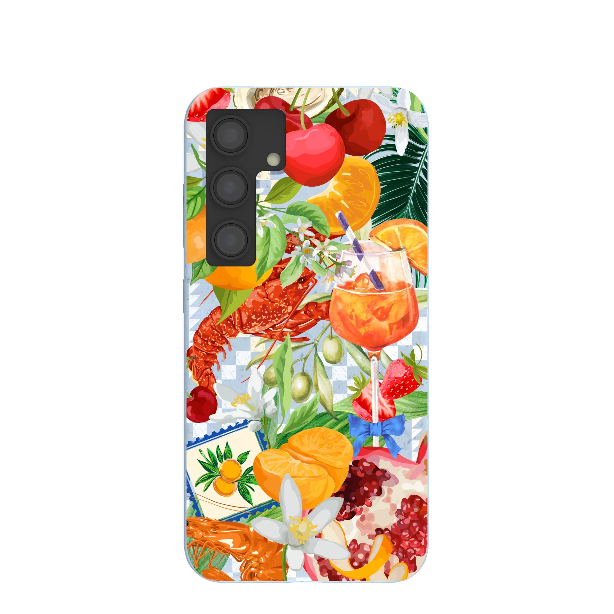 Powder Blue Mediterranean Summers Samsung Galaxy S24 Case Refurbished - Pela Case refurbished available on Cerqular