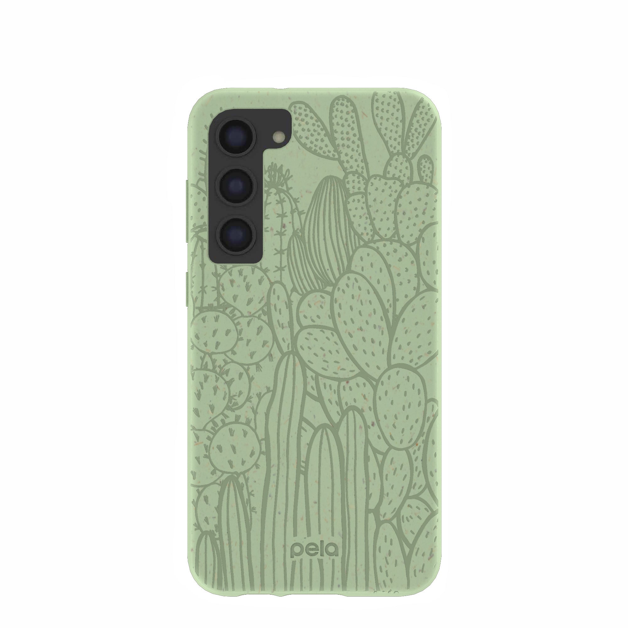 Sage Green Cacti Samsung Galaxy S23+(Plus) Case Refurbished - Pela Case refurbished available on Cerqular