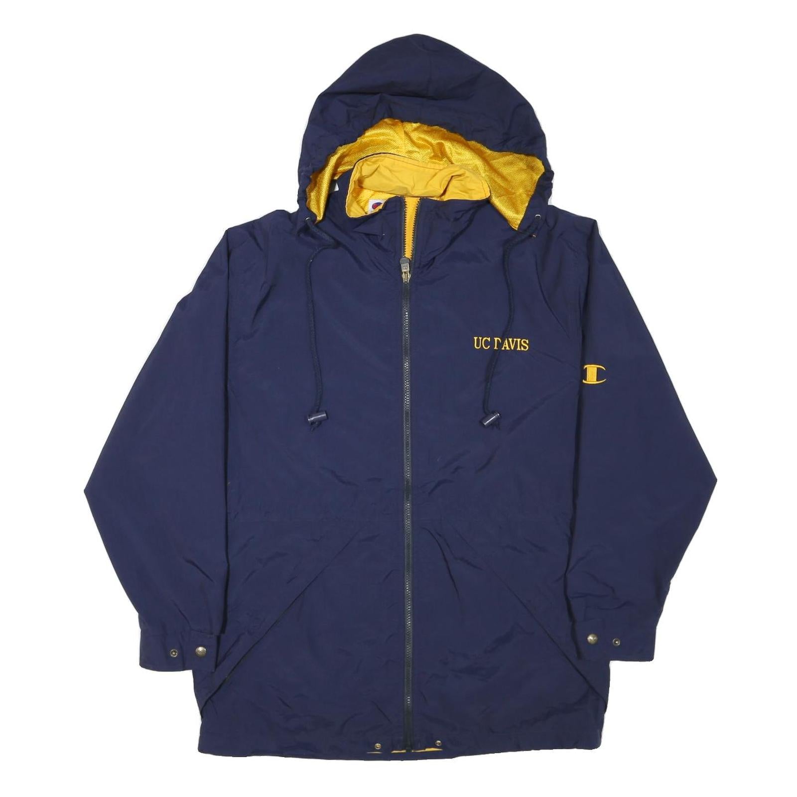 CHAMPION Mens Navy Blue UC Davis Logo Zip Jacket S Polyester Blend Hooded Refurbished - N/A refurbished available on Cerqular