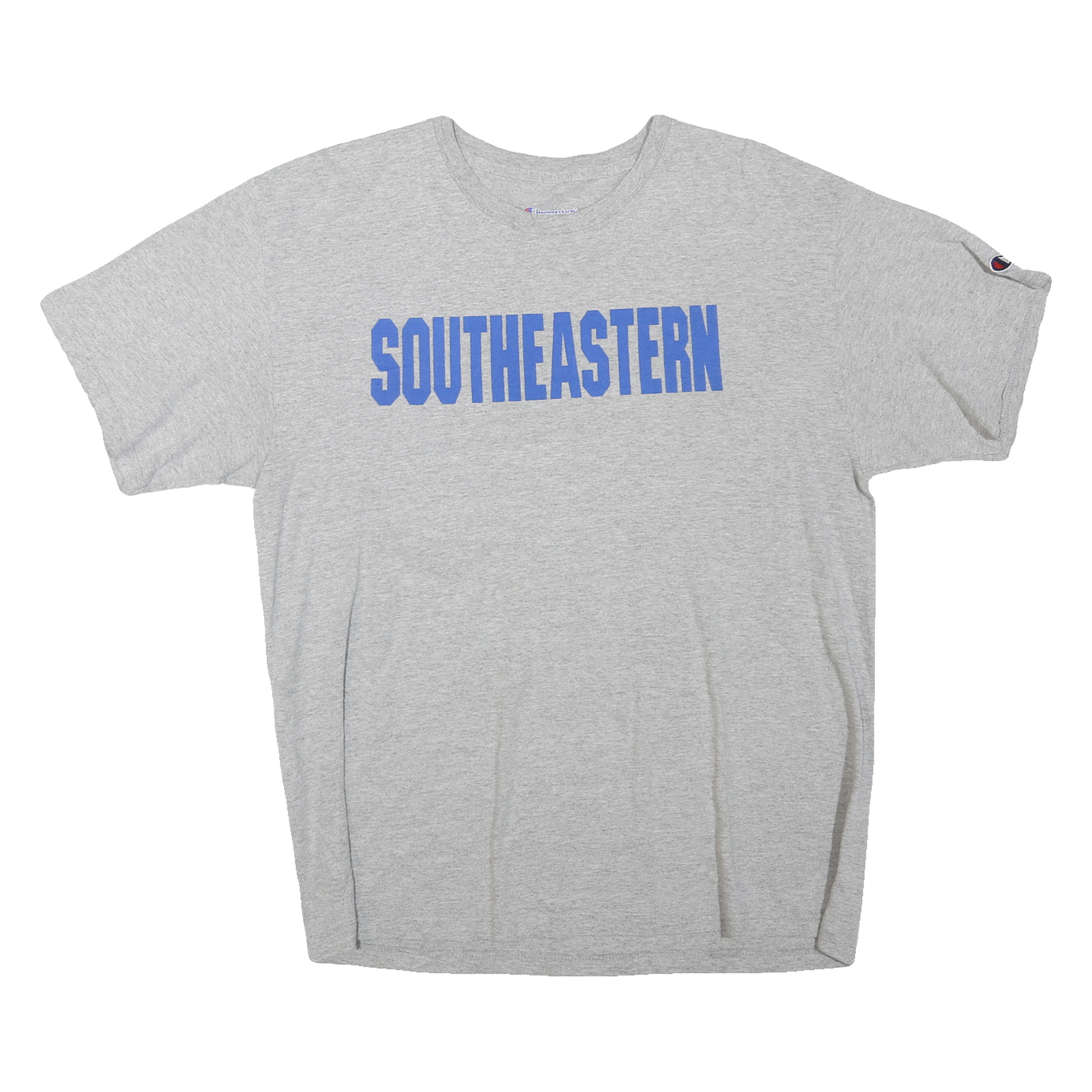CHAMPION Mens Grey & Blue Southeastern Graphic T-Shirt L Short Sleeve Crew Neck Refurbished - N/A refurbished available on Cerqular