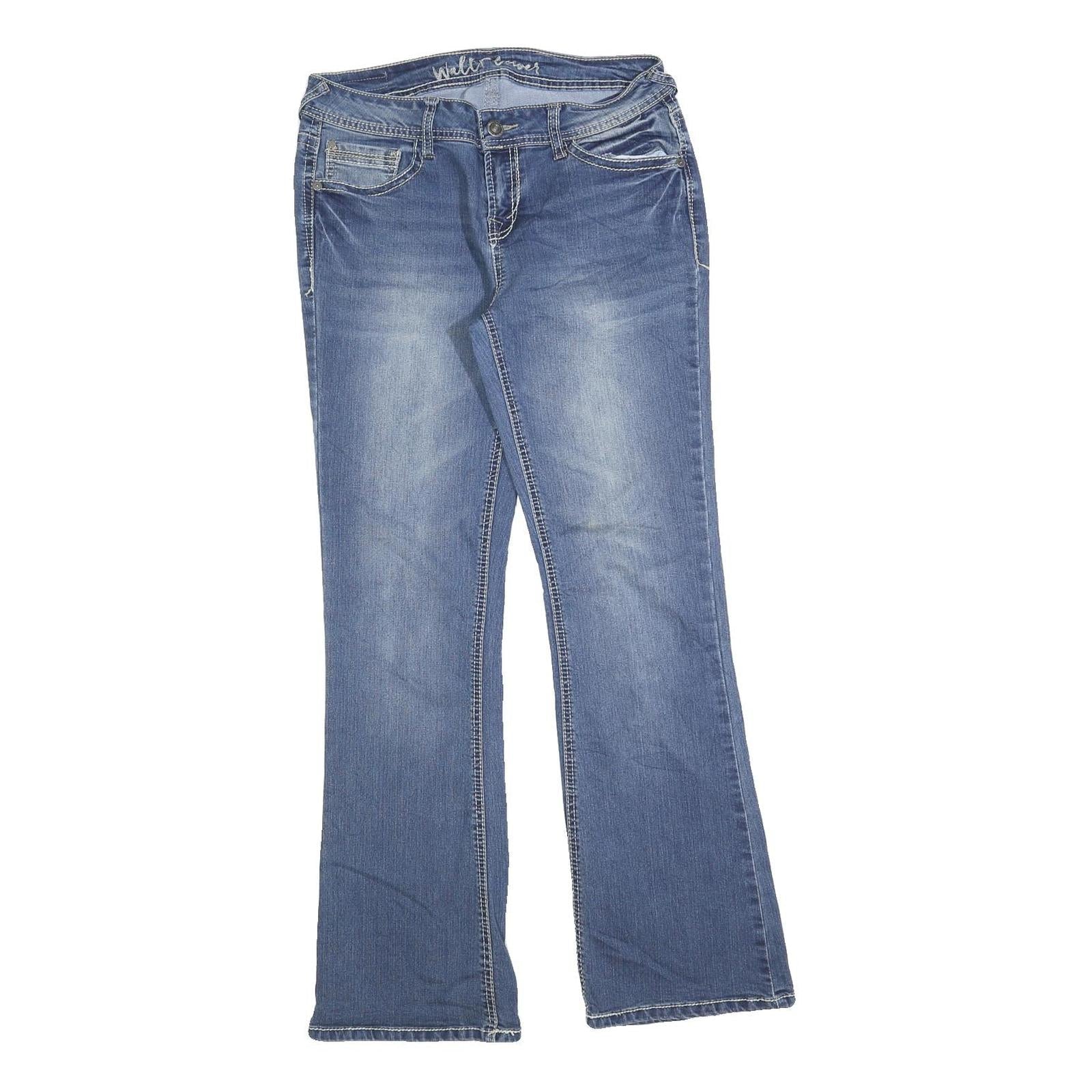 WALL FLOWER Womens Blue Regular Flared Denim Medium W30 L32 Stylish Cotton Blend Refurbished - N/A refurbished available on Cerqular