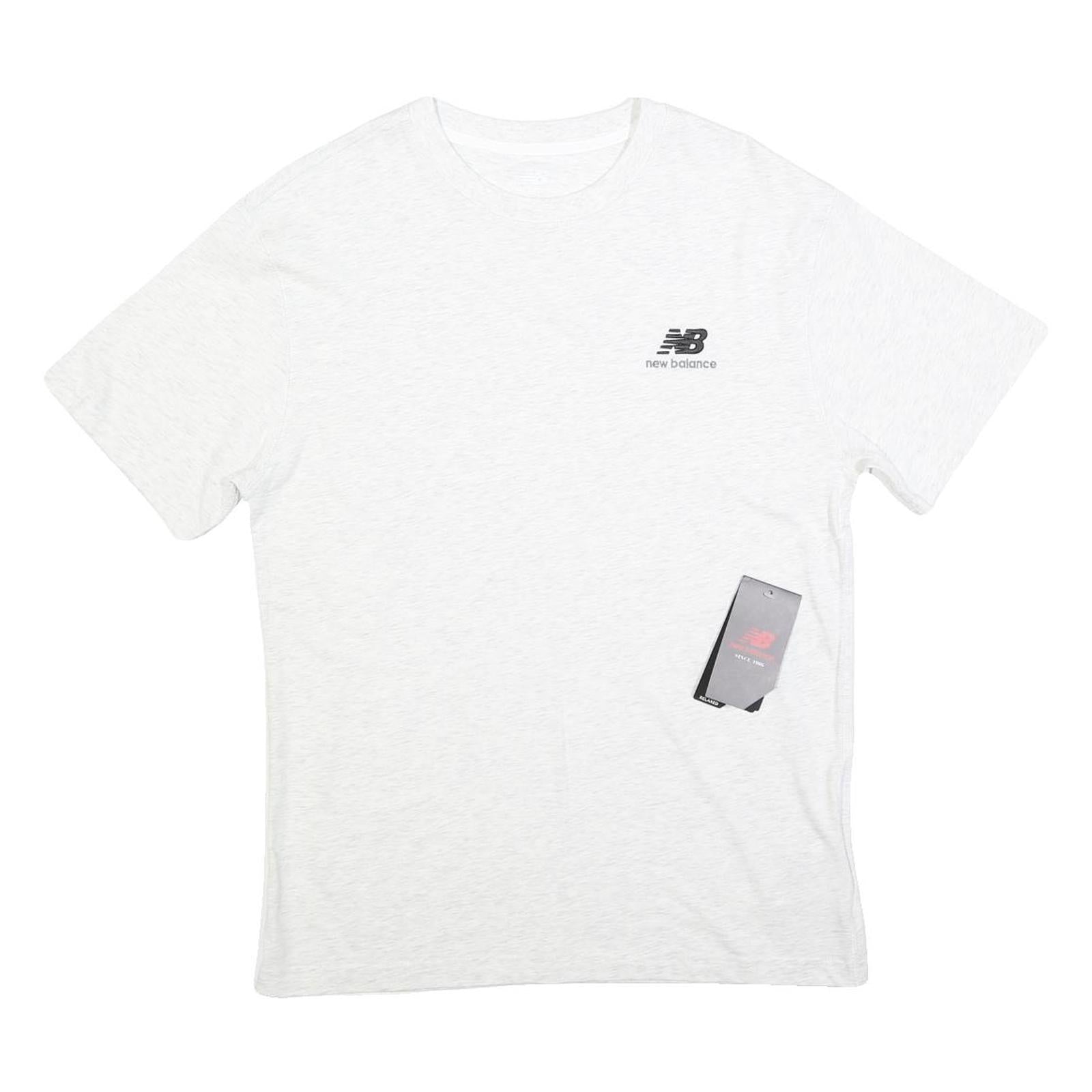 NEW BALANCE Mens White Logo Graphic T-Shirt S Short Sleeve Crew Neck Refurbished - N/A refurbished available on Cerqular