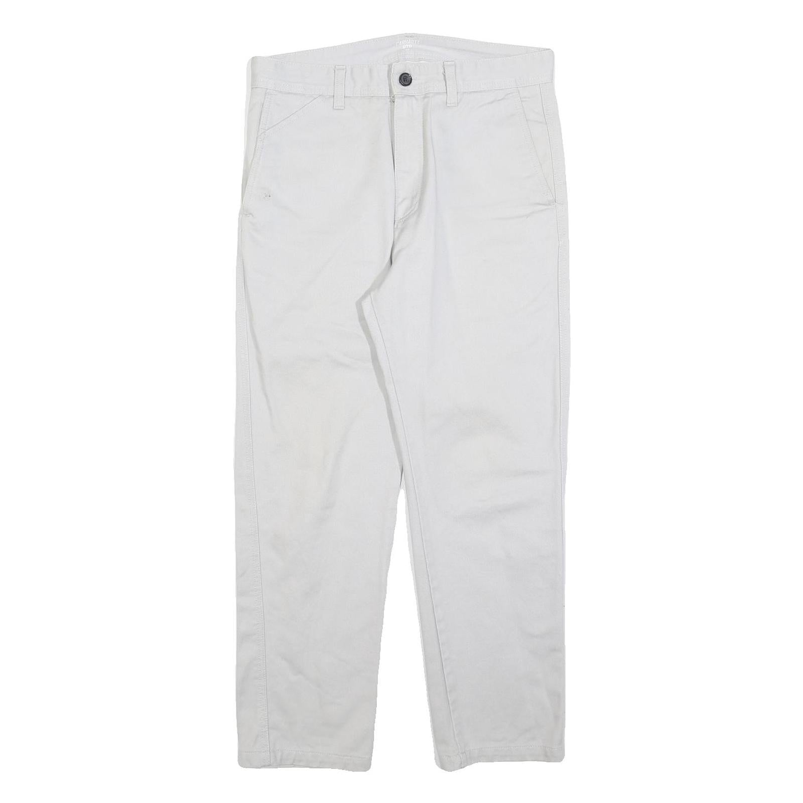 Buy CARHARTT Mens White Regular Fit Straight Trousers W30 L27 Cotton Blend Zip Refurbished - $49.39 CARHARTT Mens White Regular Fit Straight Trousers W30 L27 Cotton Blend Zip Refurbished - N/A refurbished available on Cerqular
