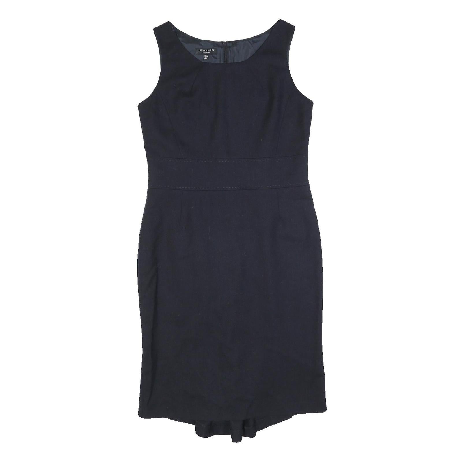 LAURA ASHLEY Womens Navy Blue Wool Blend Sleeveless Pencil Dress UK 12 Workwear Refurbished - N/A refurbished available on Cerqular
