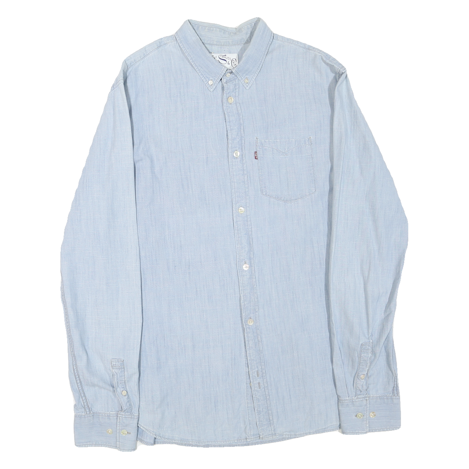 LEVI'S Mens Blue Button Down Shirt L Casual Cotton Blend Classic Fit Refurbished - N/A refurbished available on Cerqular