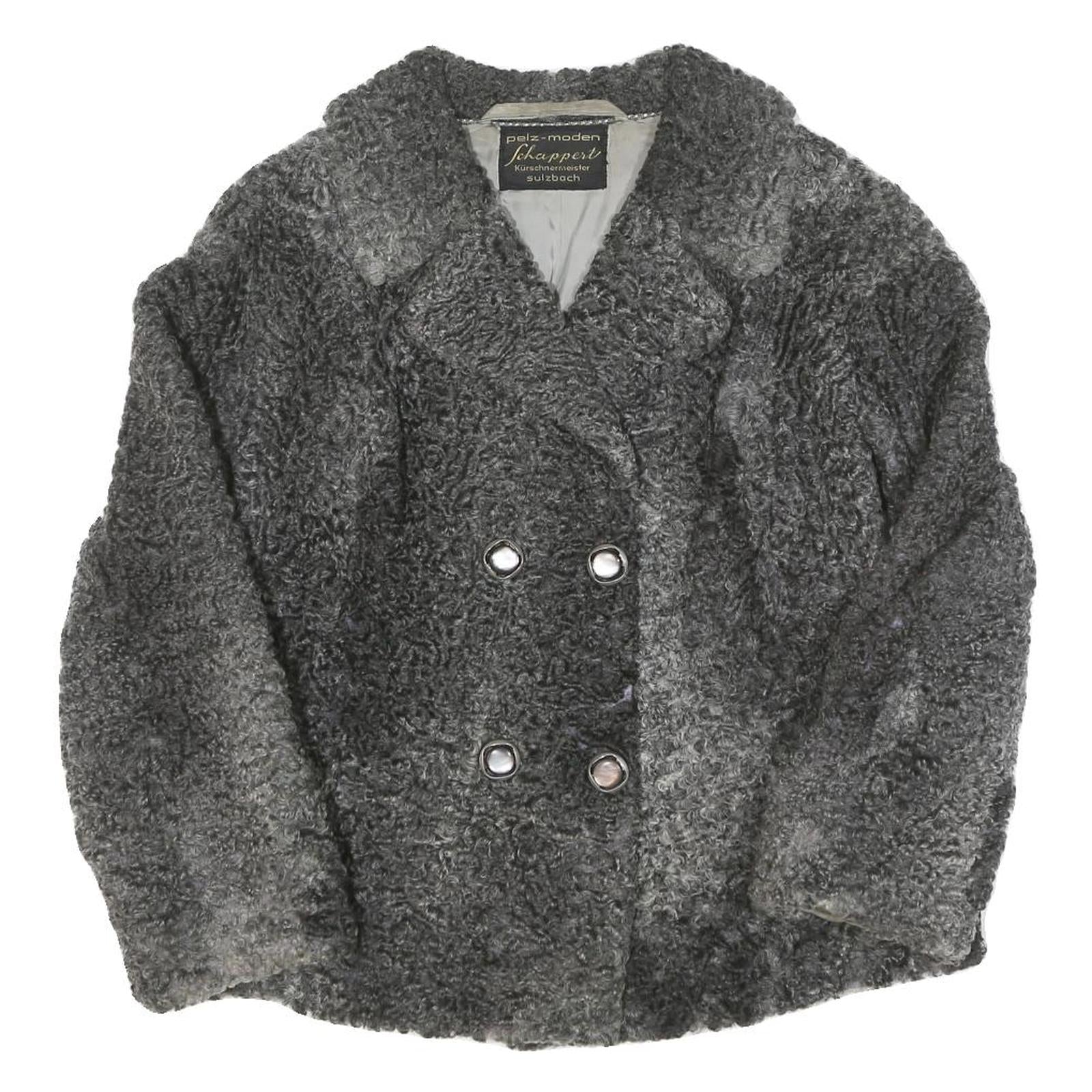 PELZ-MODEN SCHAPPERT Womens Grey Cotton Blend Button Jacket S Woven Textured Refurbished - N/A refurbished available on Cerqular