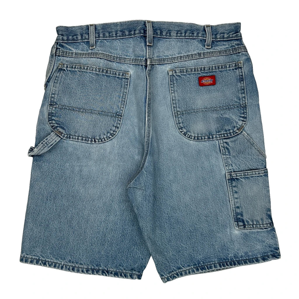 Dickies Carpenter Shorts - 36W 11L Light Wash Cotton Refurbished - Thrifted (note: this is a term often used to describe second- refurbished available on Cerqular