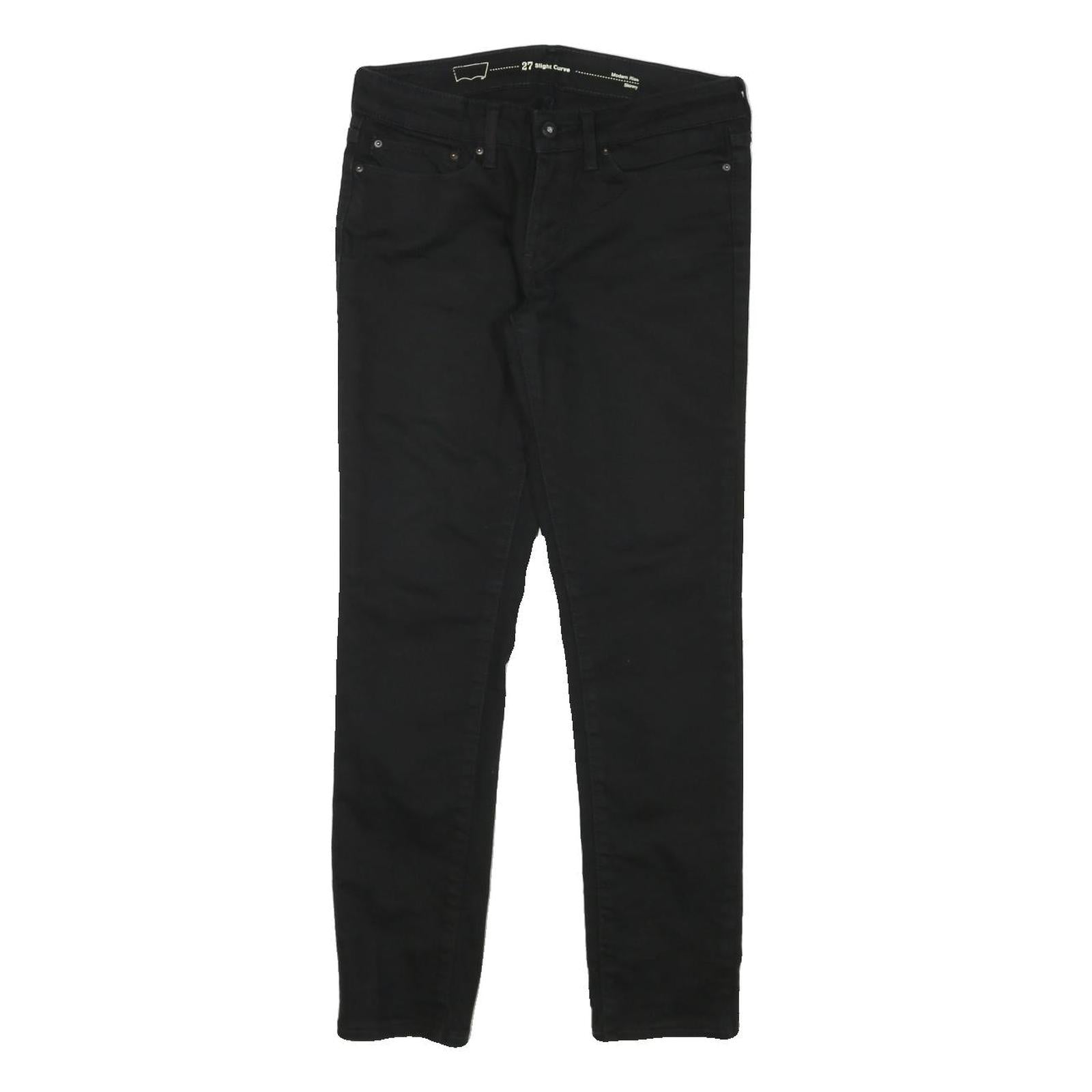 LEVI'S Womens Black Slim Skinny Denim Dark W28 L27 Zip Cotton Blend Jeans Refurbished - N/A refurbished available on Cerqular