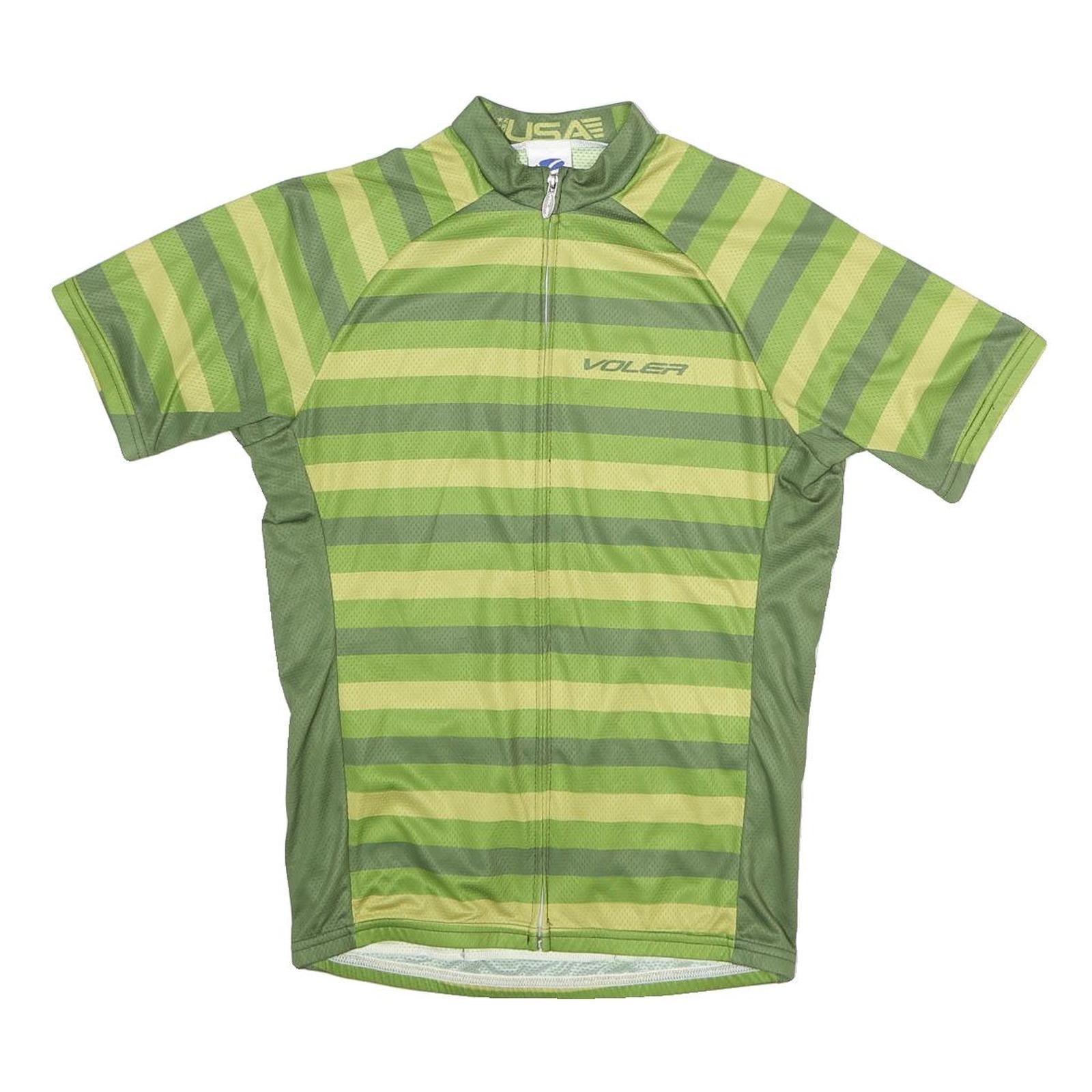 VOLEA Mens Green Striped Modern L Short Sleeve 1/4 Zip Cycling Jersey Refurbished - N/A refurbished available on Cerqular