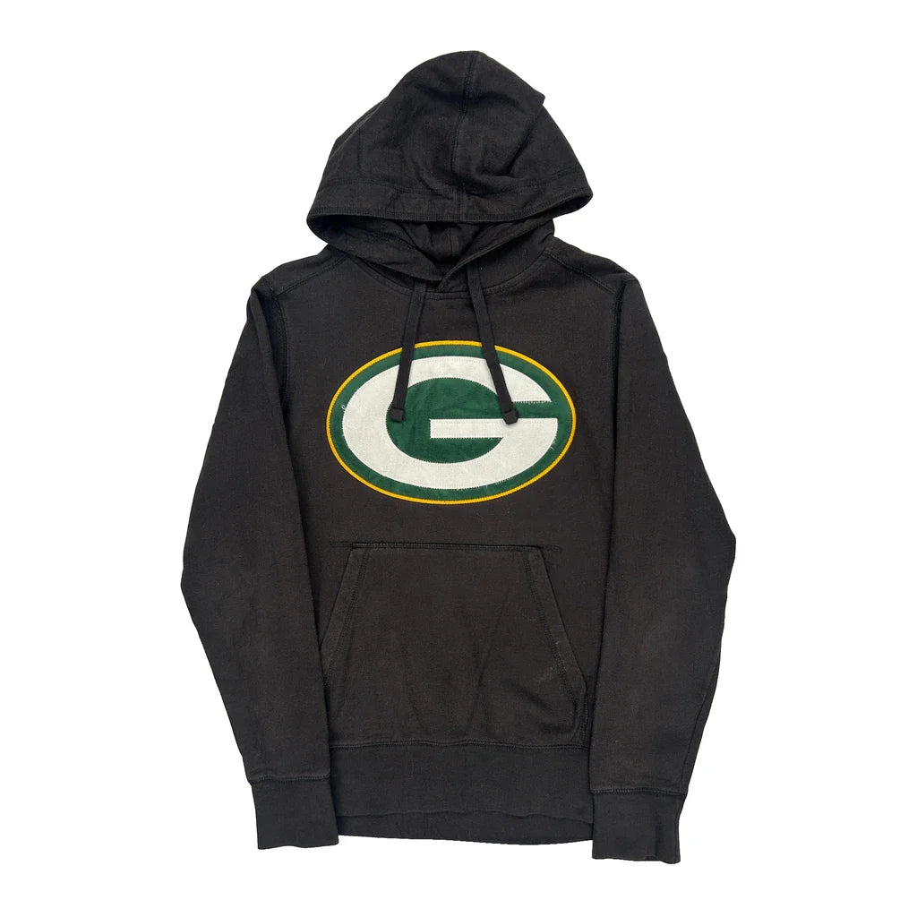 Green Bay Packers Antigua Nfl Hoodie - Medium Black Cotton Refurbished - Thrifted (note: this is a term often used to describe second- refurbished available on Cerqular