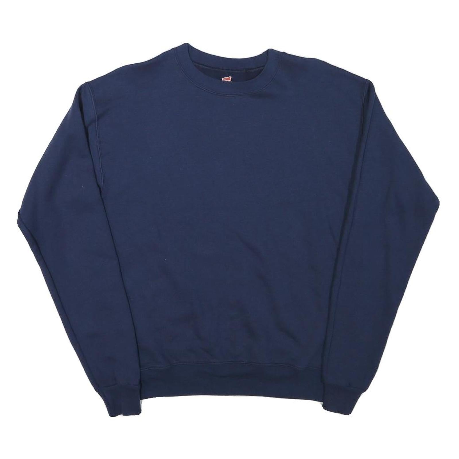 HANES Mens Navy Blue Sweatshirt Crew Neck S Plain Basic Pullover Refurbished - N/A refurbished available on Cerqular