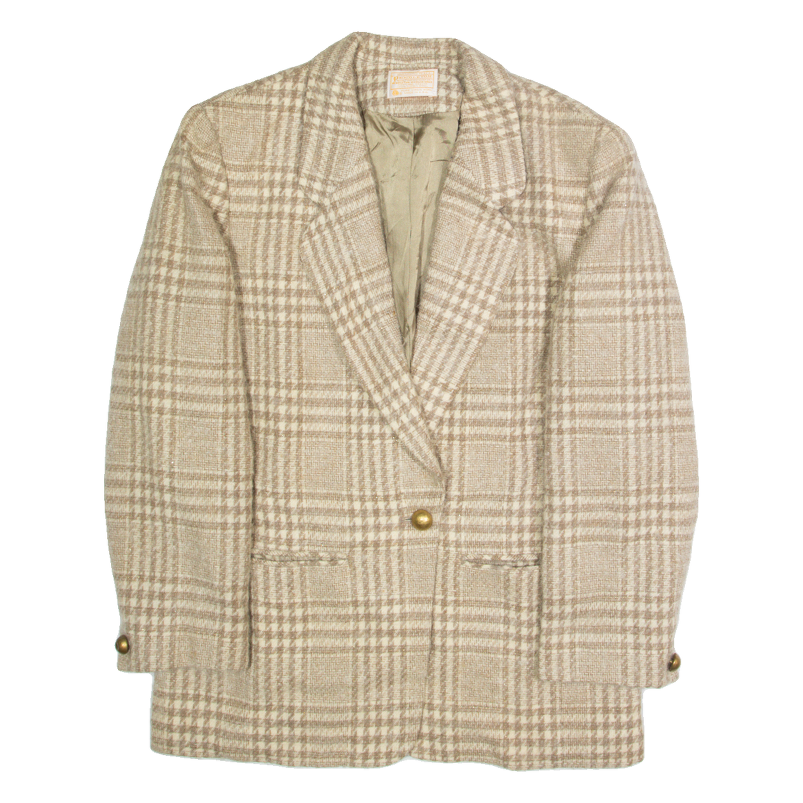 PENDLETON Womens Blazer Jacket Beige Wool Plaid XL Refurbished - N/A refurbished available on Cerqular