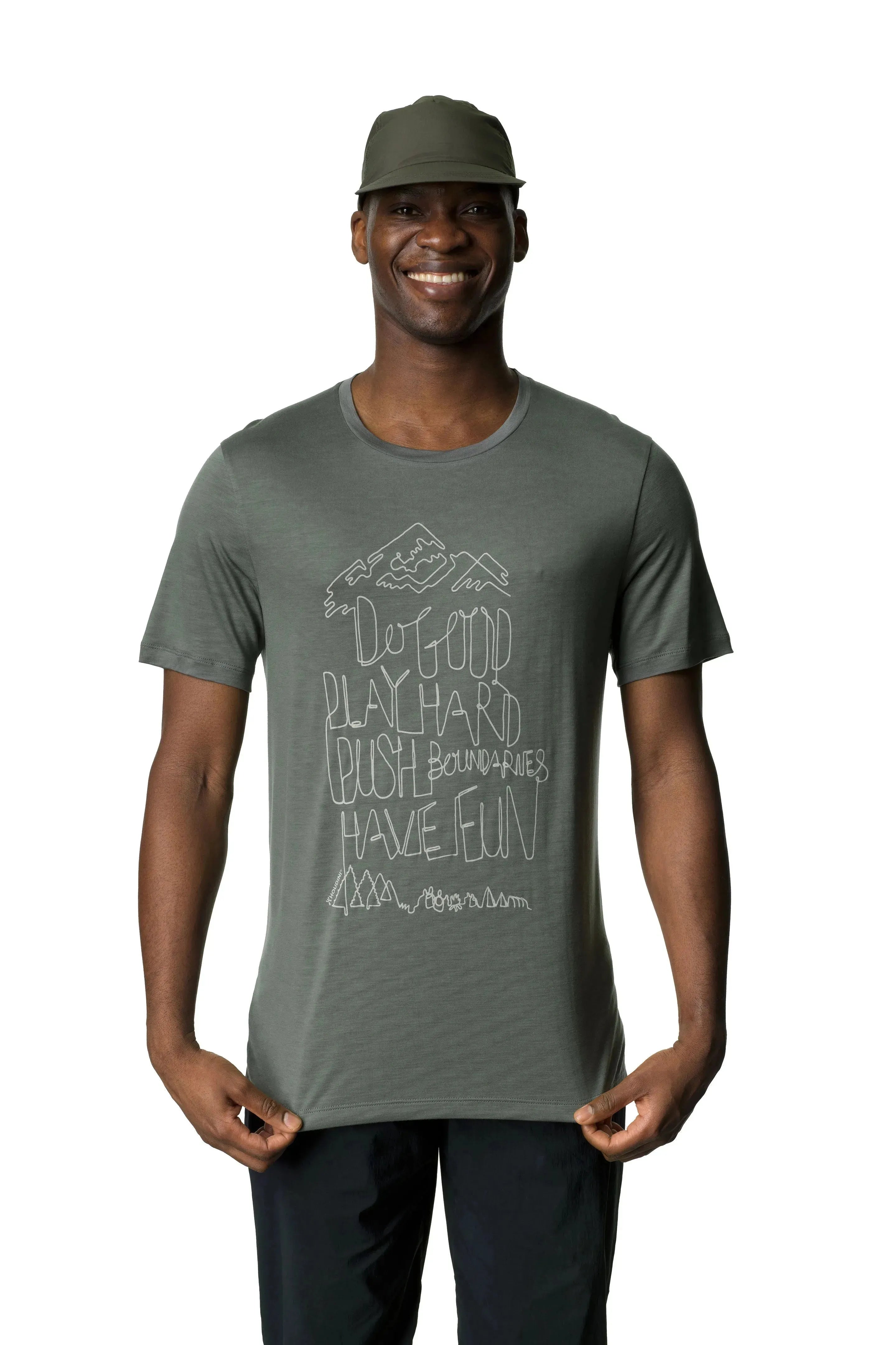 M's Tree Message Tee | Color: Greeness | Size: S Refurbished - Houdini Sportswear refurbished available on Cerqular
