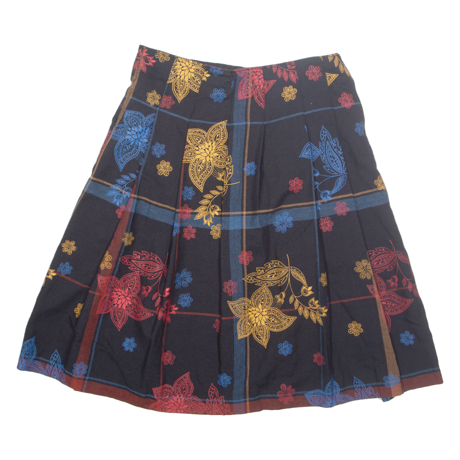 Womens Pleated Skirt Black Midi Floral XL Refurbished - N/A refurbished available on Cerqular