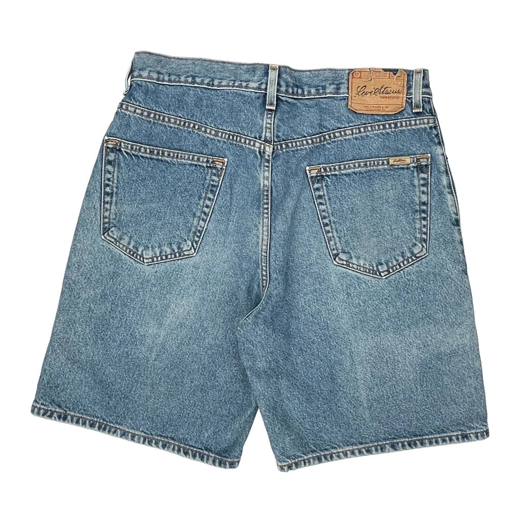 Levis Denim Shorts - 32W 9L Blue Cotton Refurbished - Thrifted (note: this is a term often used to describe second- refurbished available on Cerqular