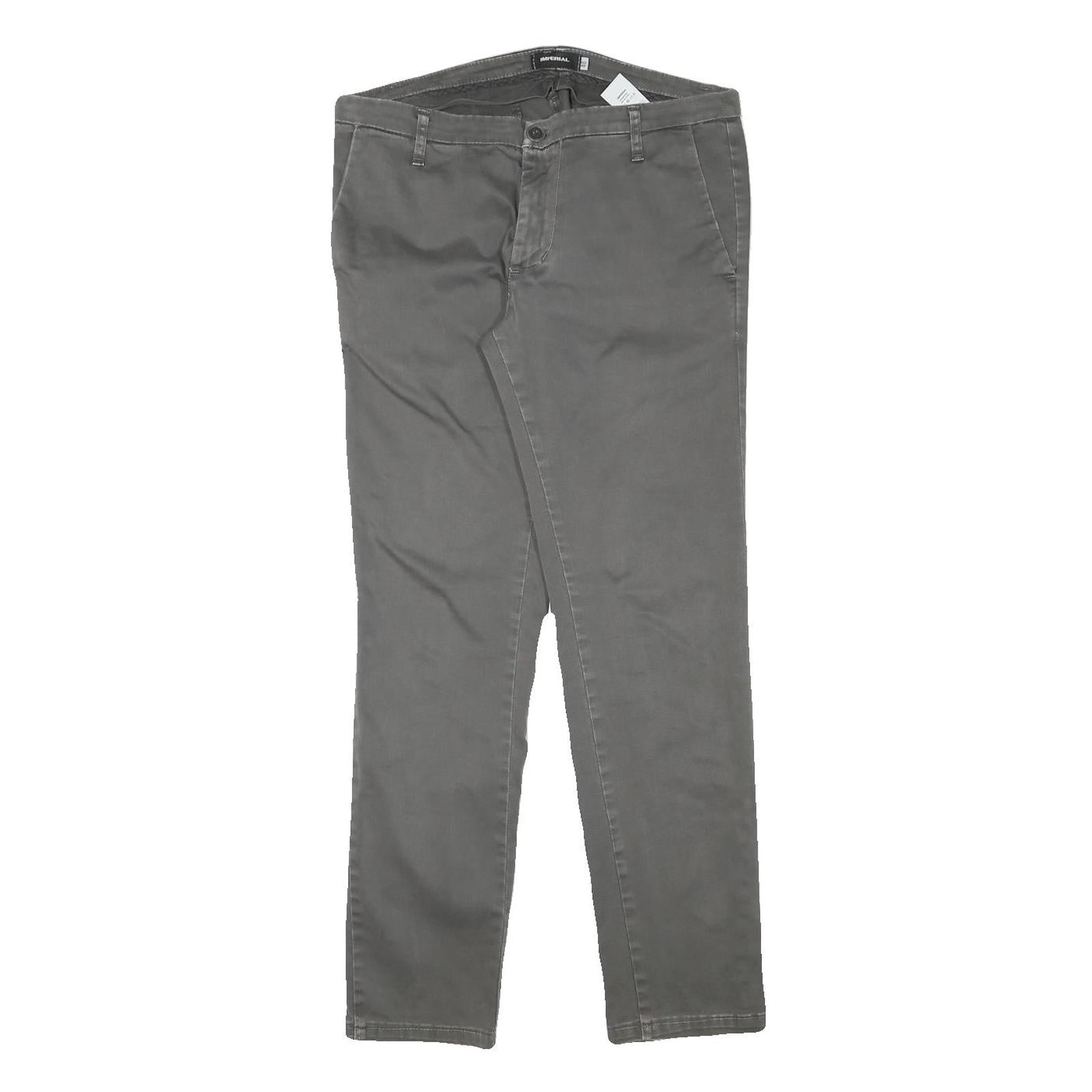 IMPERIAL Mens Cotton Blend Grey Slim Straight Trousers W32 L30 Formal Casual Refurbished - N/A refurbished available on Cerqular