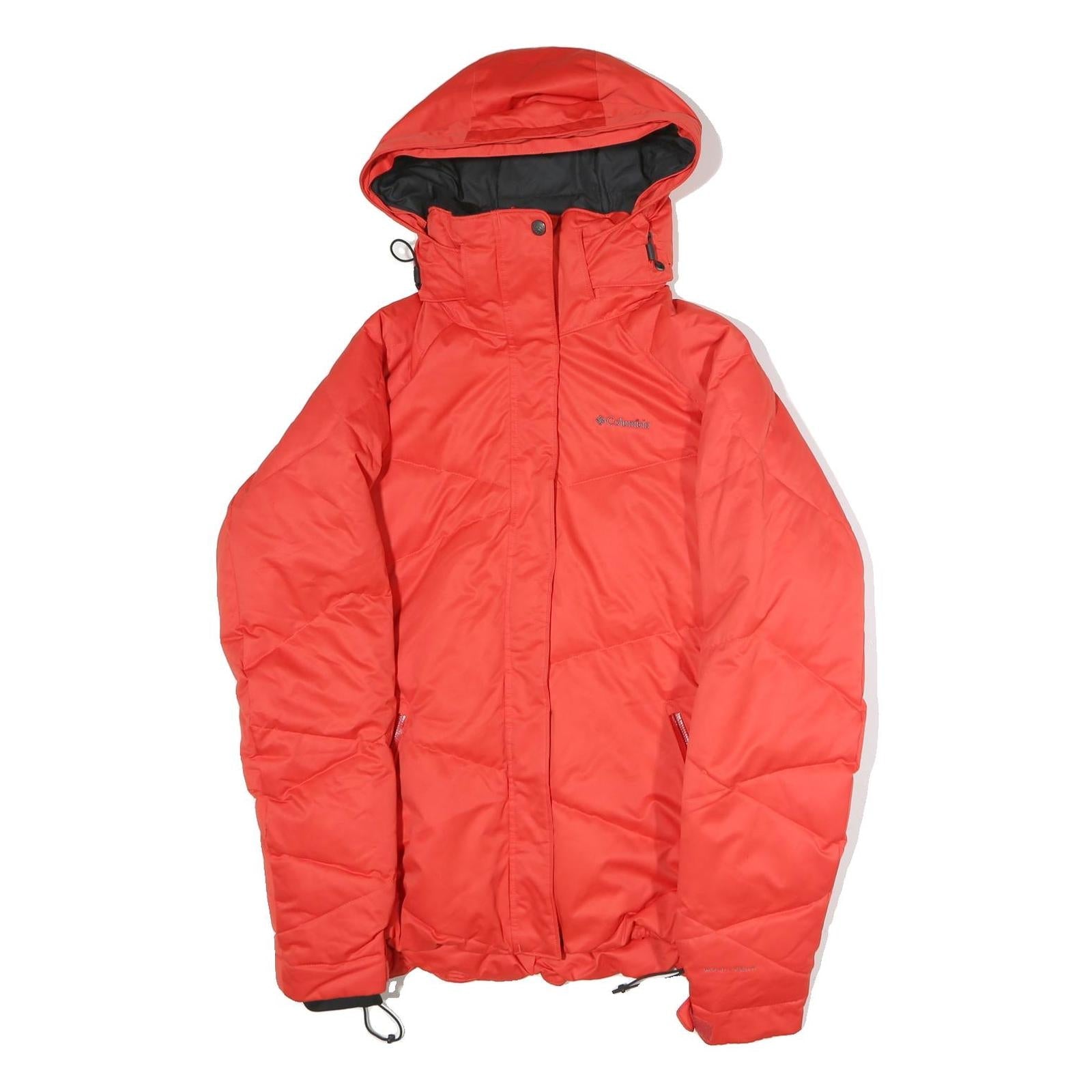 COLUMBIA Womens Red Outdoor Jacket L Polyester Quilted Warm Hooded Zip Refurbished - N/A refurbished available on Cerqular