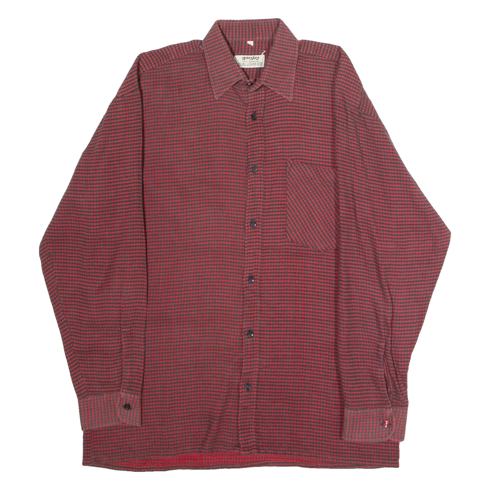 GATSBY Mens Shirt Red 90s Check Long Sleeve S Refurbished - N/A refurbished available on Cerqular