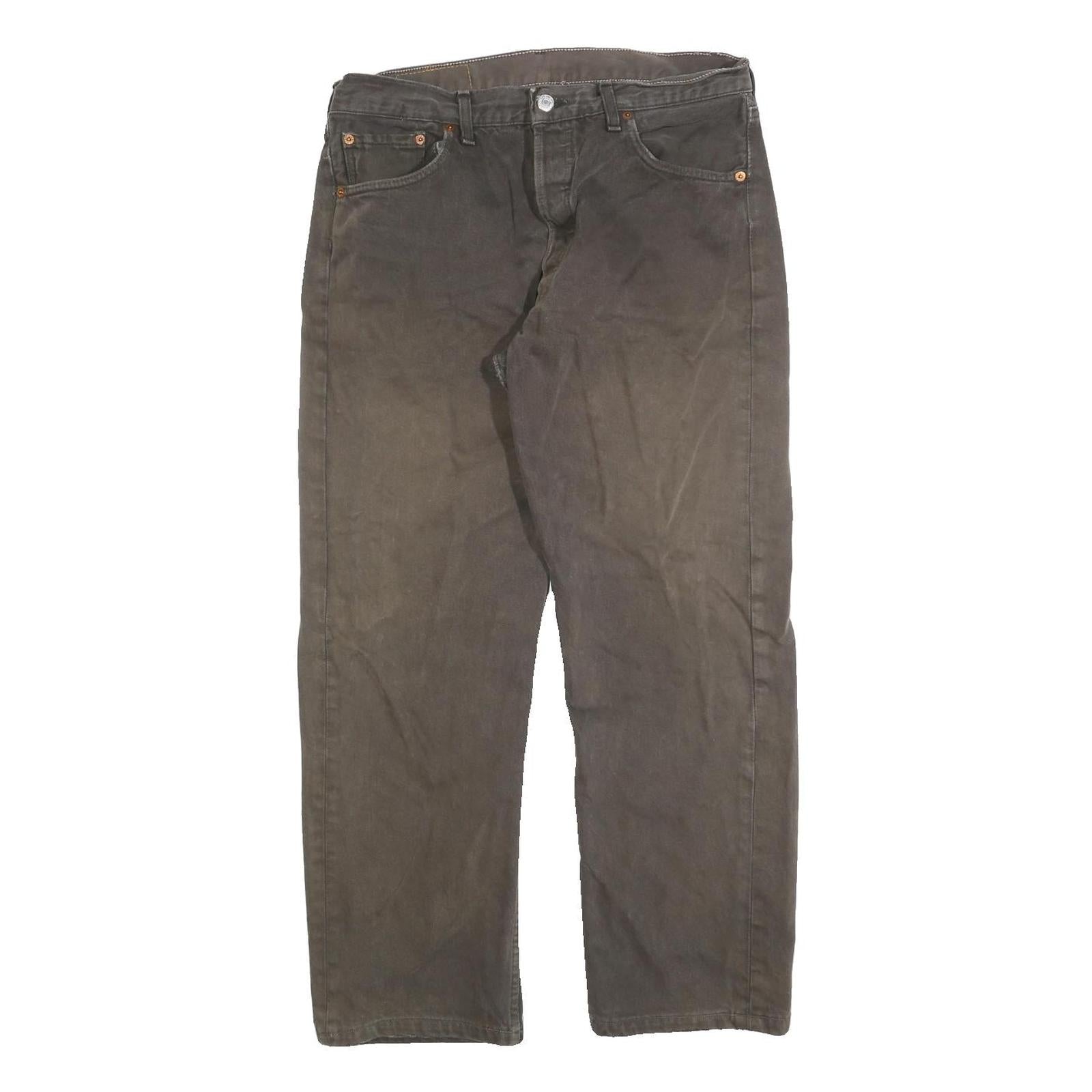 LEVI'S 501 Mens Jeans Black Regular Straight Denim Medium W34 L28 Classic Button Refurbished - N/A refurbished available on Cerqular