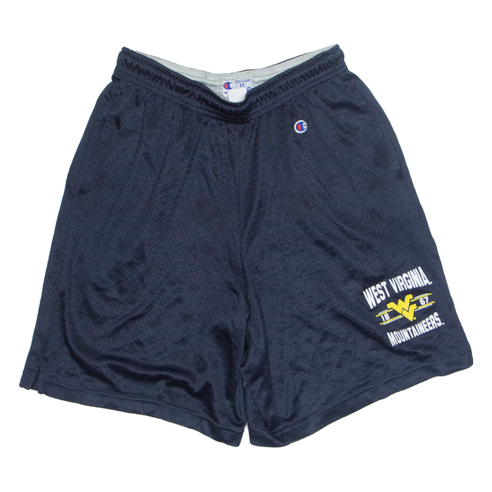 CHAMPION West Virginia Mountaineers Football USA Mens Sports Shorts Blue M W26 Refurbished - N/A refurbished available on Cerqular