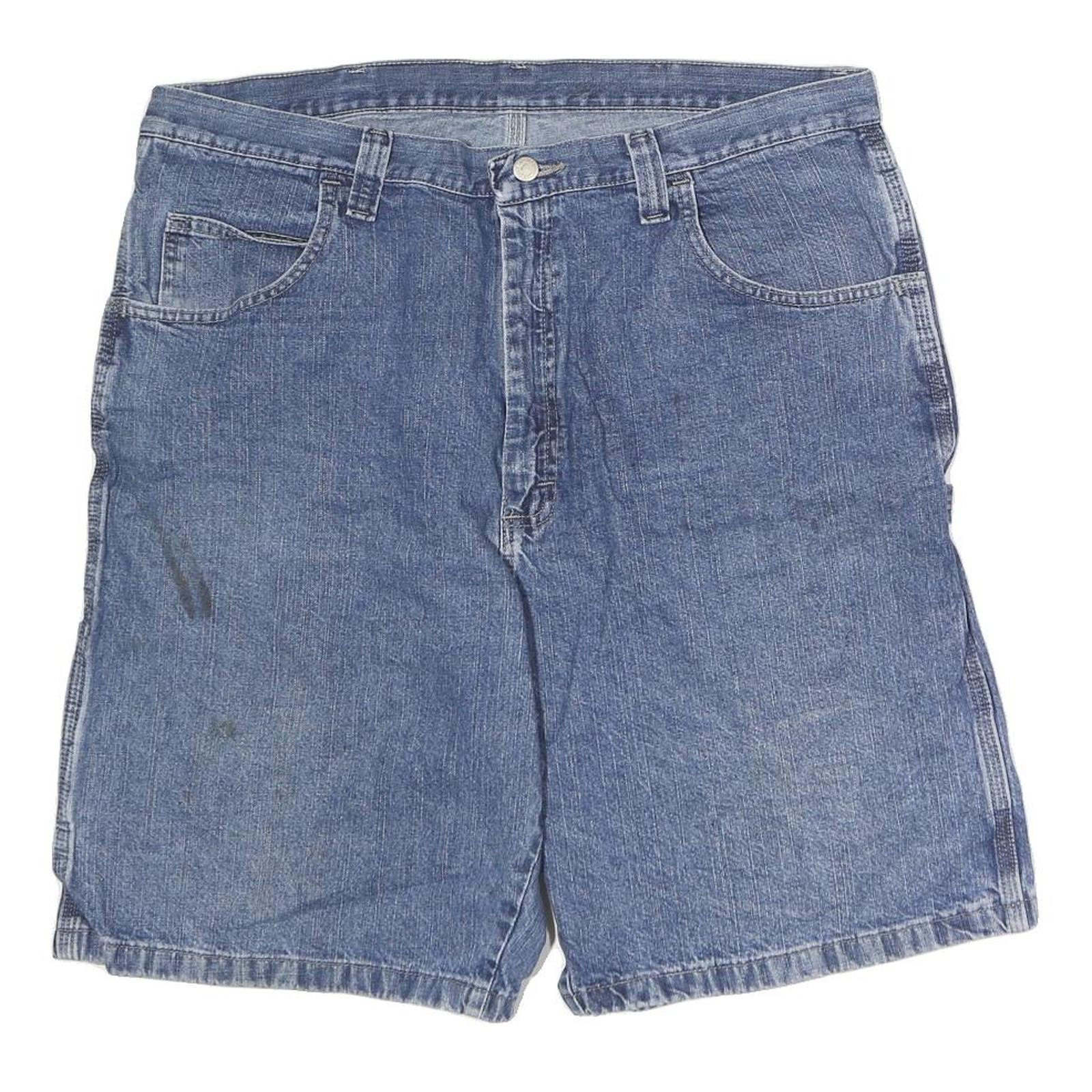 WRANGLER Mens Denim Blue Cargo Shorts L W38 Cotton Casual Summer Refurbished - N/A refurbished available on Cerqular