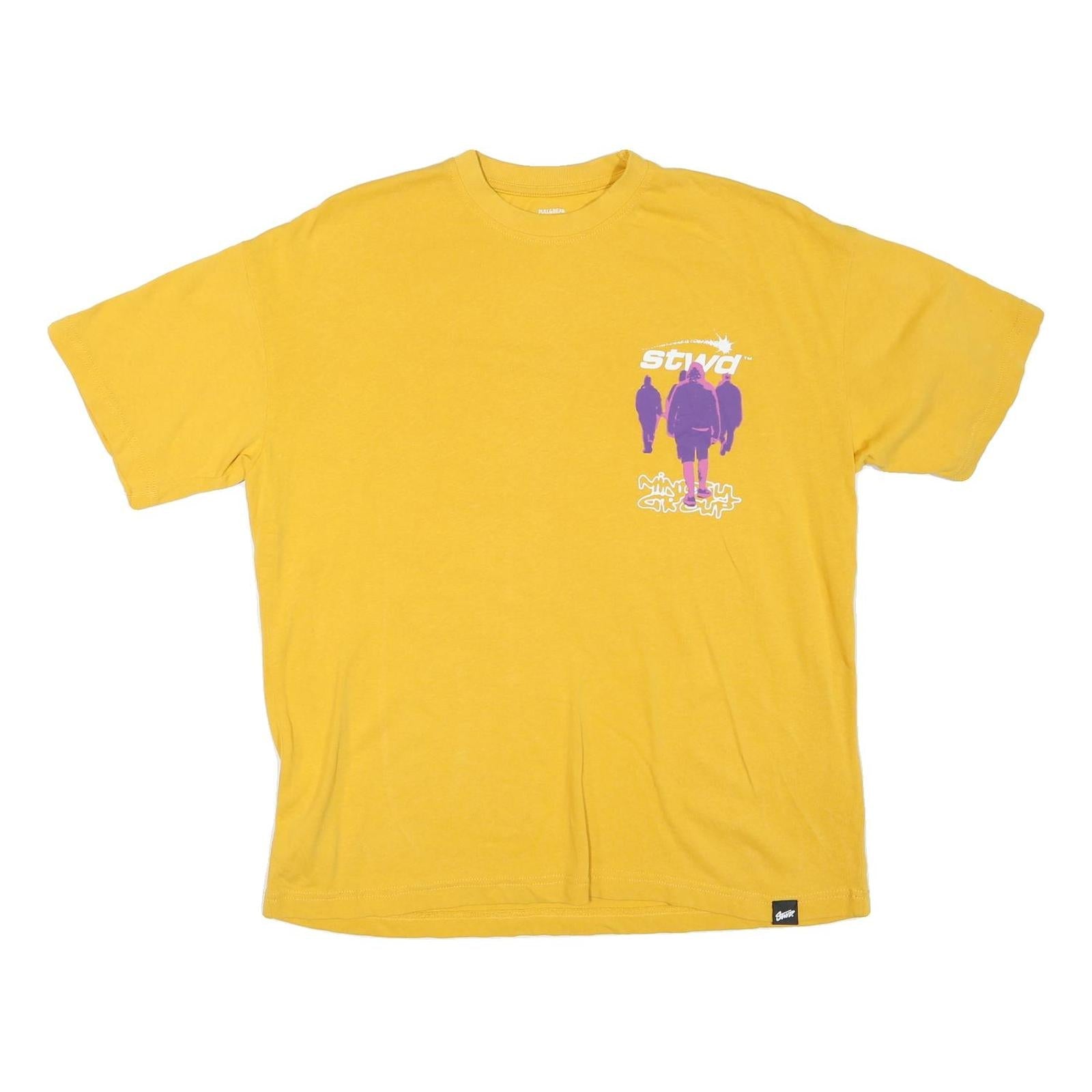 STWD Mens Yellow Graphic T-Shirt M Short Sleeve Crew Neck Casual Cotton Blend Refurbished - N/A refurbished available on Cerqular