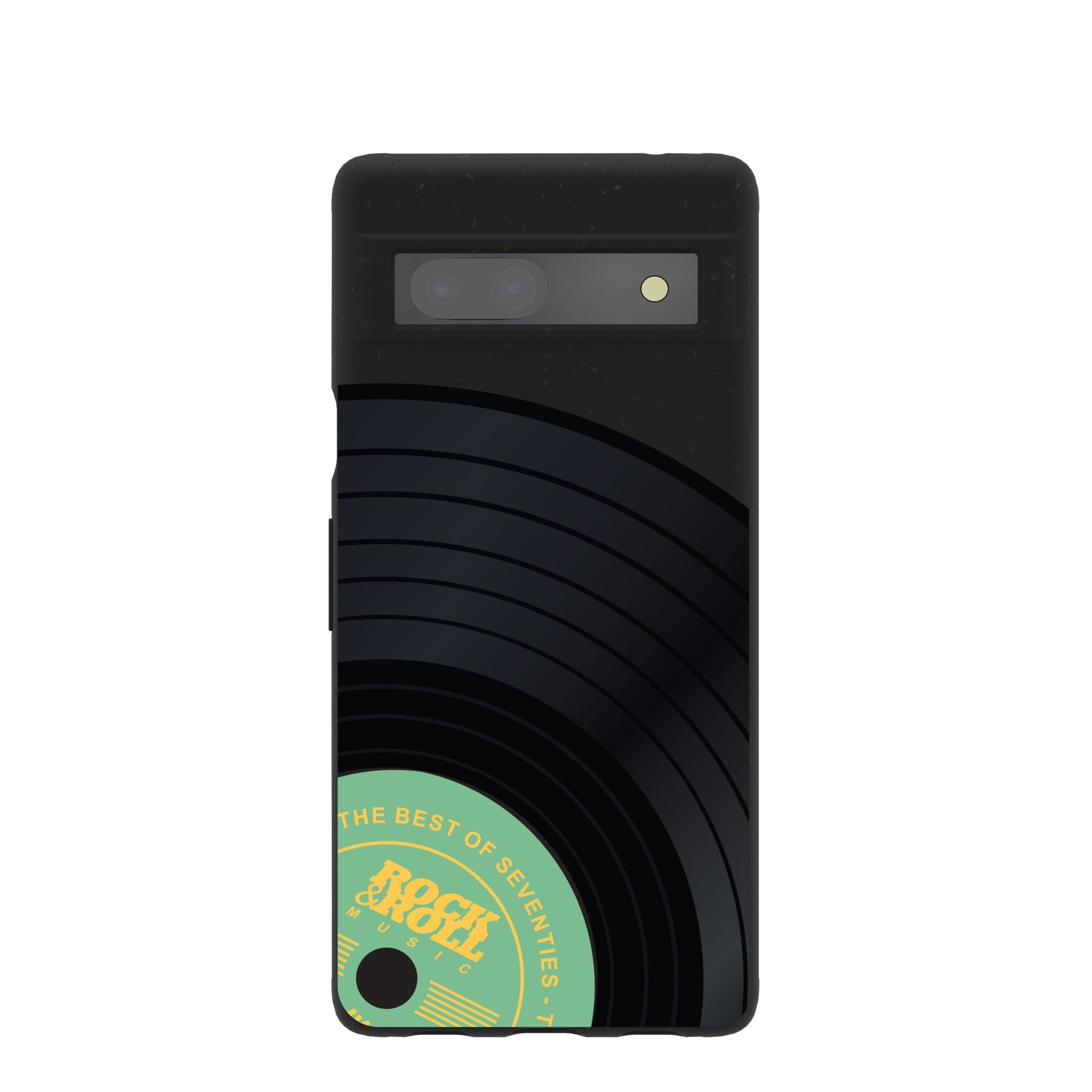 Black Vinyl Vibes Google Pixel 7a Case Refurbished - Pela Case refurbished available on Cerqular