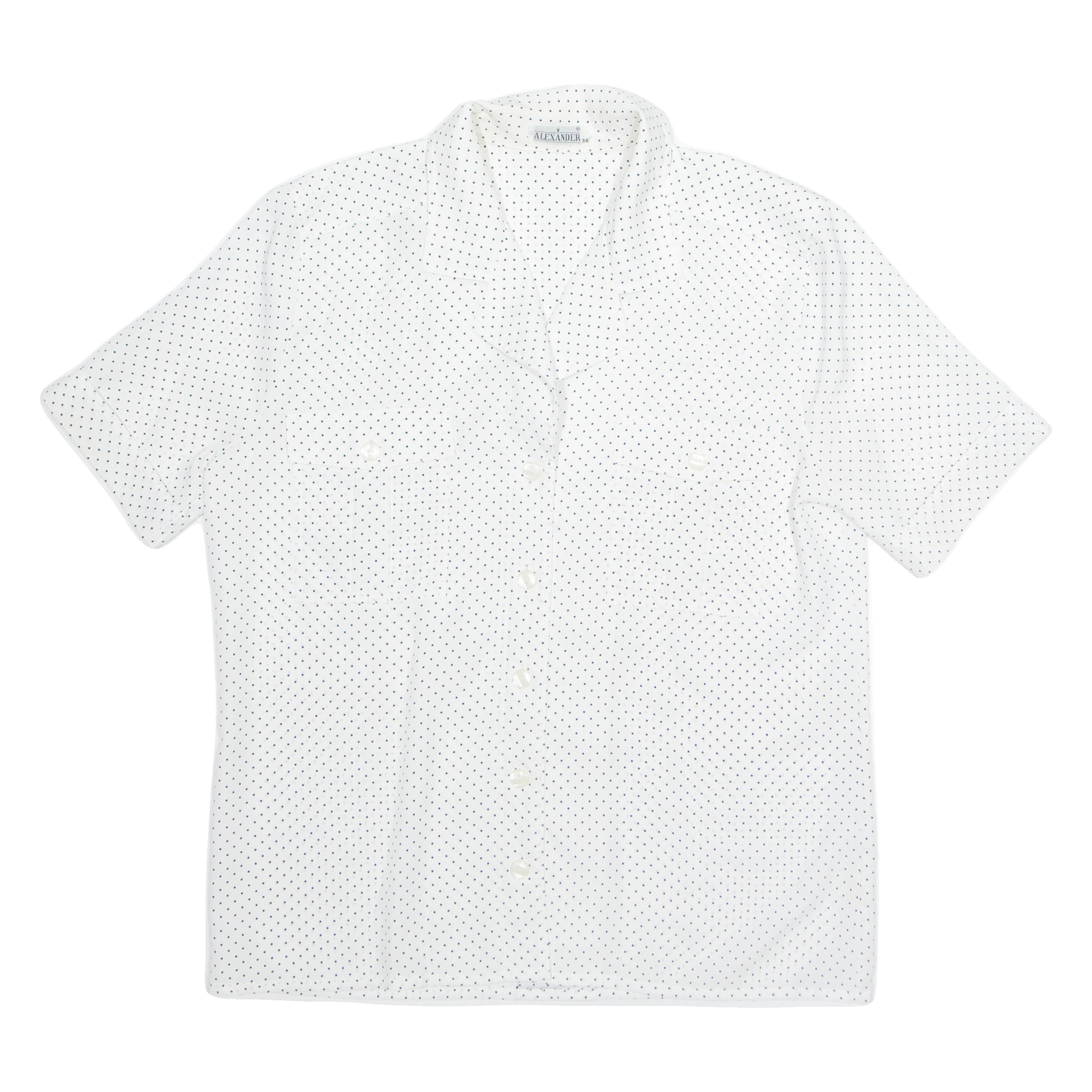 ALEXANDER Womens Printed Shirt White Collared Polka Dot M Refurbished - N/A refurbished available on Cerqular