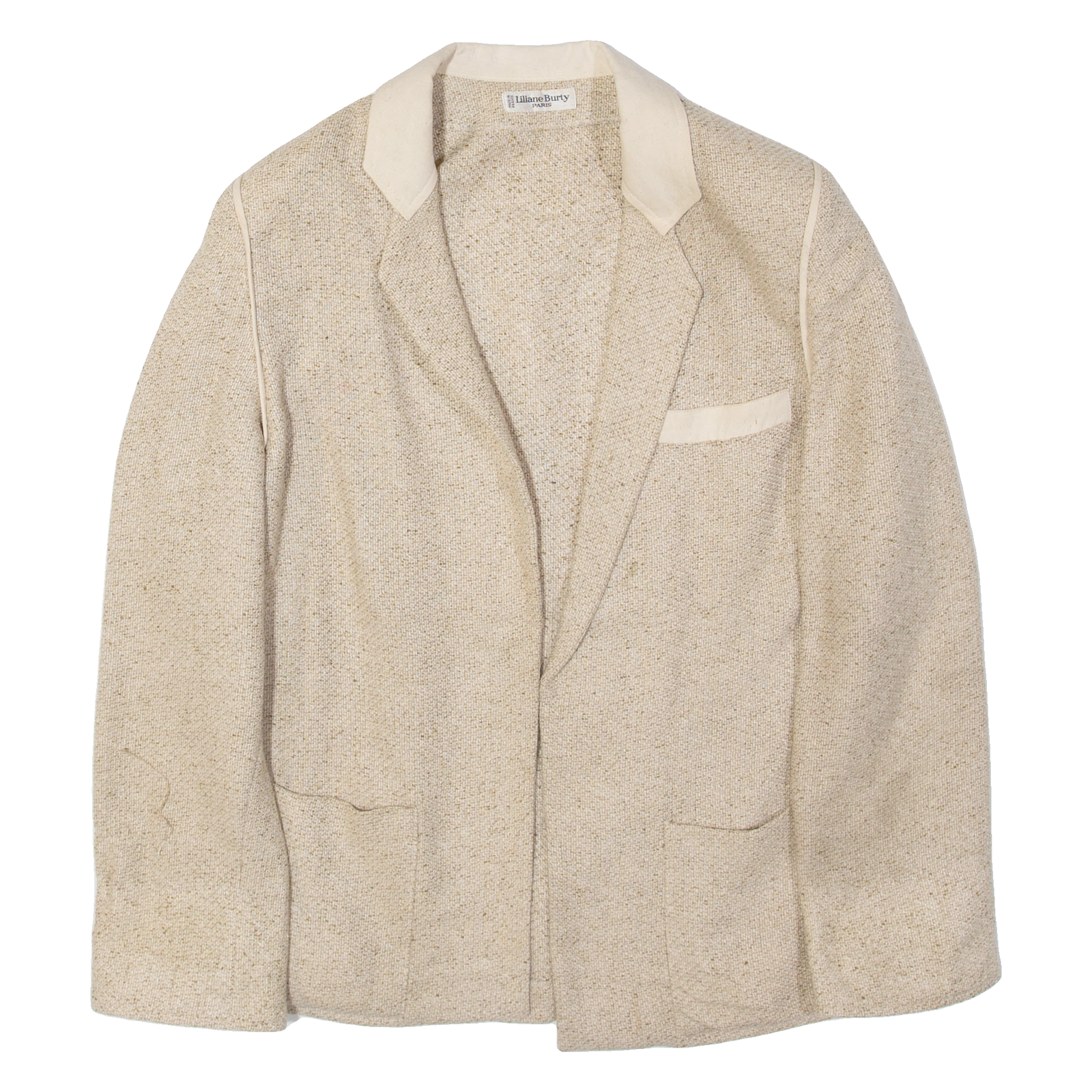 LILIANE BURTY Womens Blazer Jacket Beige Silk S Refurbished - N/A refurbished available on Cerqular