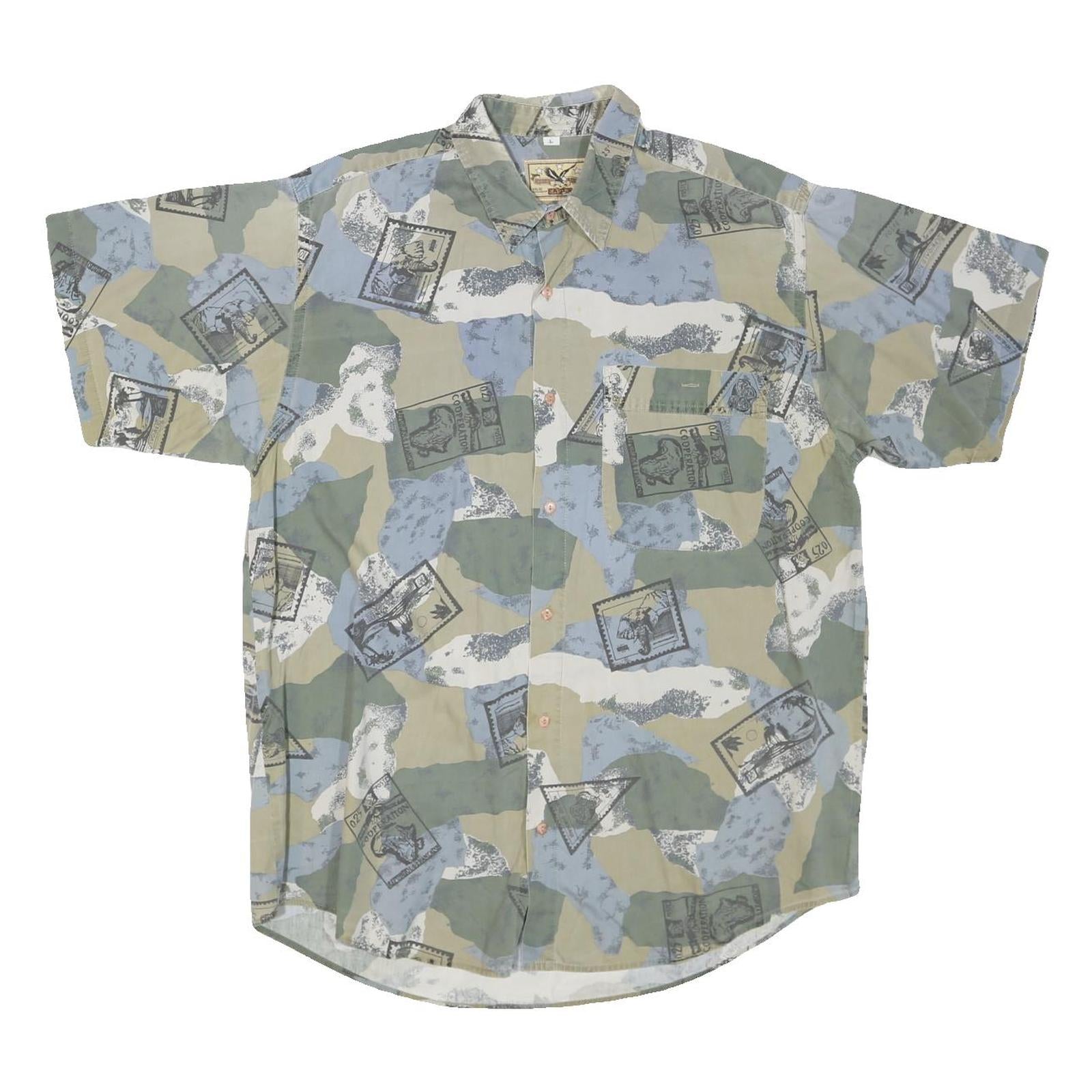 Buy EAGLE Mens Green Blue Printed Cotton Blend Shirt L Casual Summer Beachwear Refurbished - $19.49 EAGLE Mens Green Blue Printed Cotton Blend Shirt L Casual Summer Beachwear Refurbished - N/A refurbished available on Cerqular