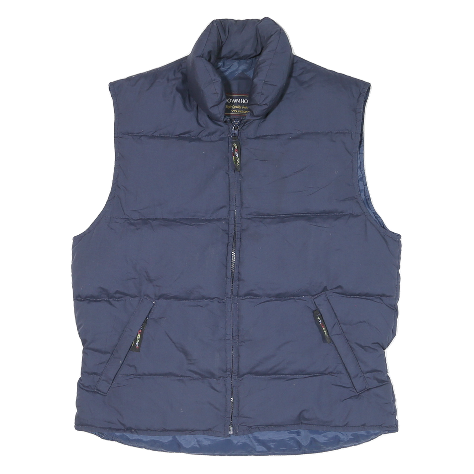 DOWN HOUSE Mens Blue Sleeveless Puffer Jacket M Polyester Blend Zip Casual Refurbished - N/A refurbished available on Cerqular