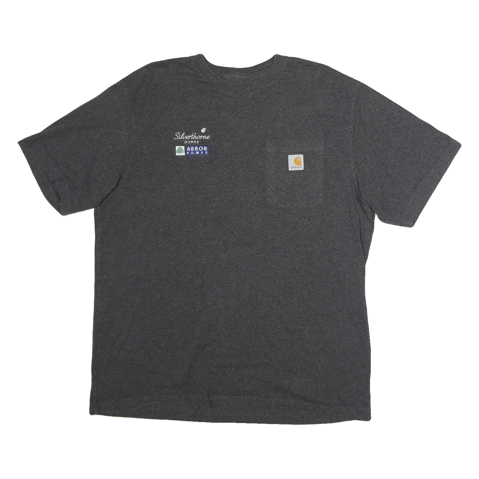 CARHARTT Mens Grey & Yellow Pocket T-Shirt L Short Sleeve Crew Neck Workwear Refurbished - N/A refurbished available on Cerqular