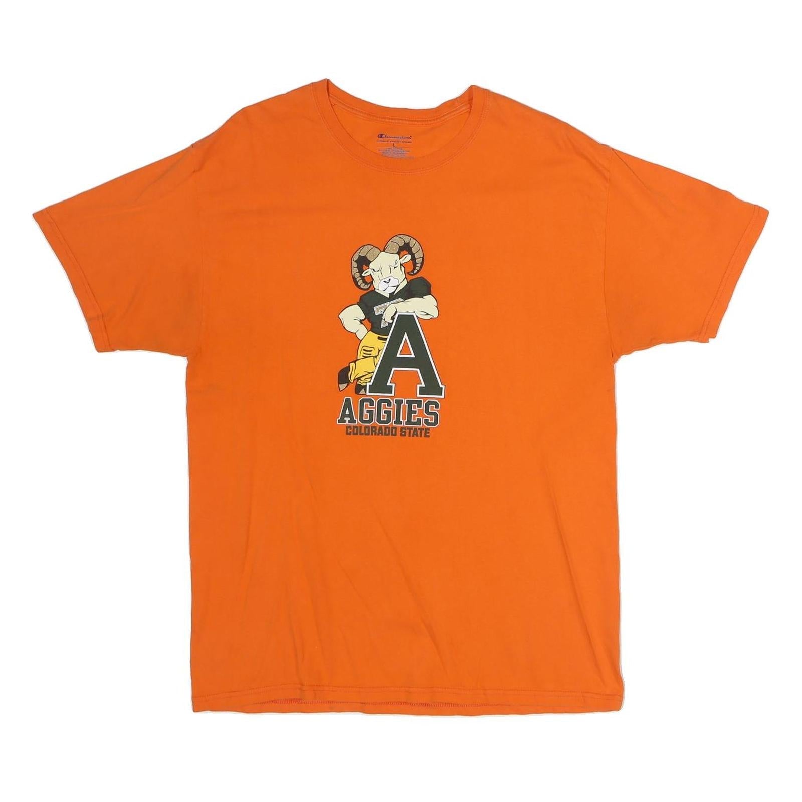CHAMPION Mens Orange Colorado State Aggies Graphic T-Shirt L Short Sleeve Crew Refurbished - N/A refurbished available on Cerqular