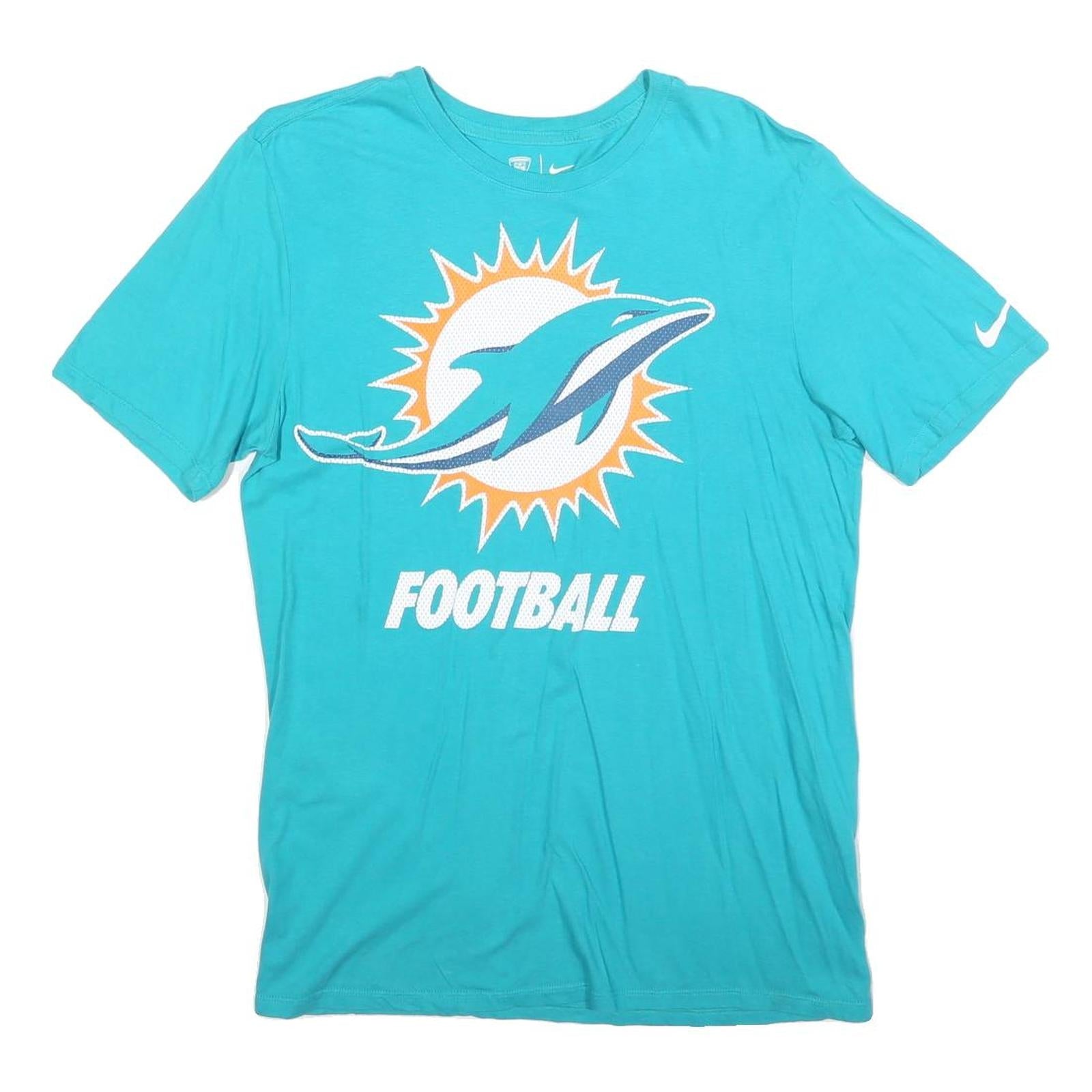 NIKE Mens Blue Football T-Shirt M Short Sleeve Crew Neck Logo Print Refurbished - N/A refurbished available on Cerqular
