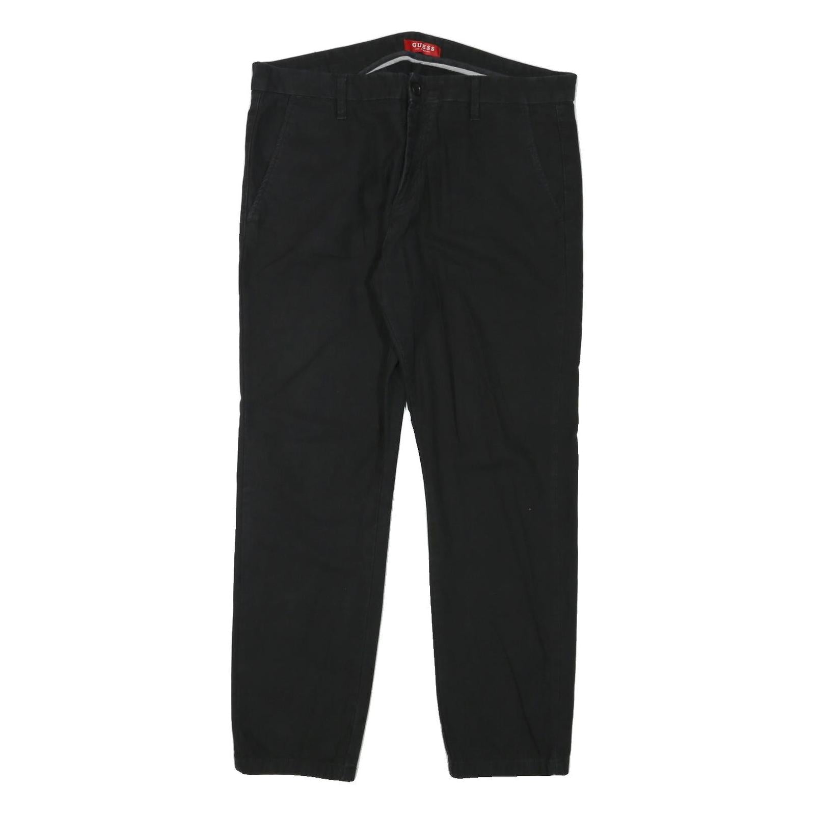 GUESS Mens Black Regular Fit Straight Denim Jeans W38 L30 Classic Style Refurbished - N/A refurbished available on Cerqular